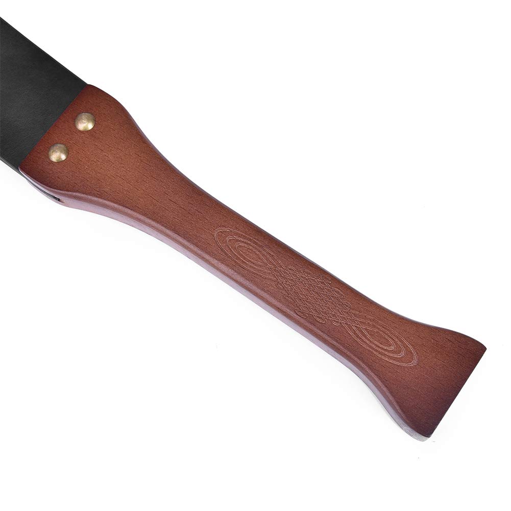 Premium BDSM Leather Spanking Paddle with Anti-Slip Wooden Handle - Sensual Couples Toy for Spanking Play, BDSM & Role Play - Perfect for Bedroom Fun, Adult Playtime & Kinky Gift Ideas