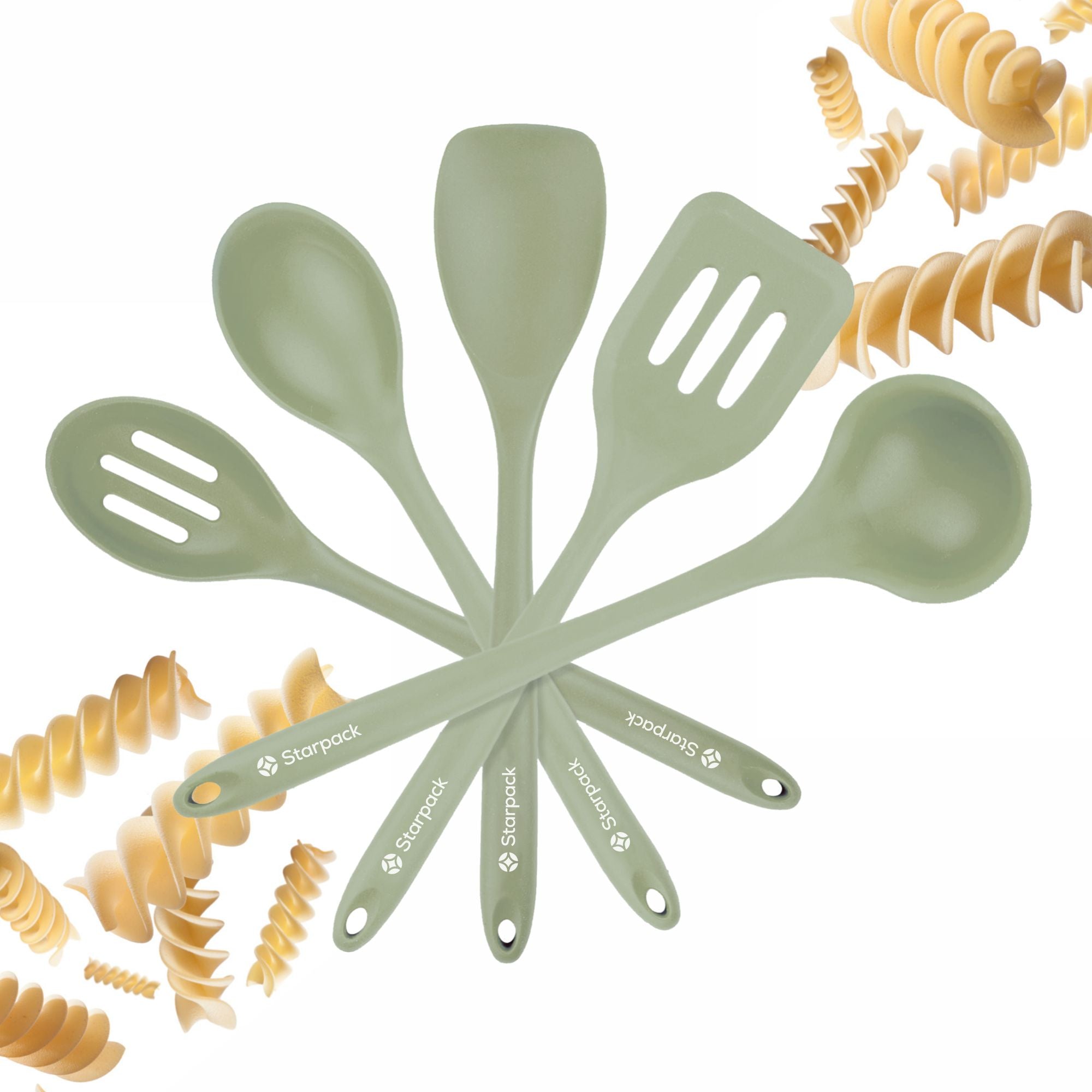 Premium 5-Piece Silicone Cooking Utensil Set - Heat-Resistant, Non-Stick Kitchen Tools for Baking, Mixing & Serving - Perfect for Pots, Pans & Cookware