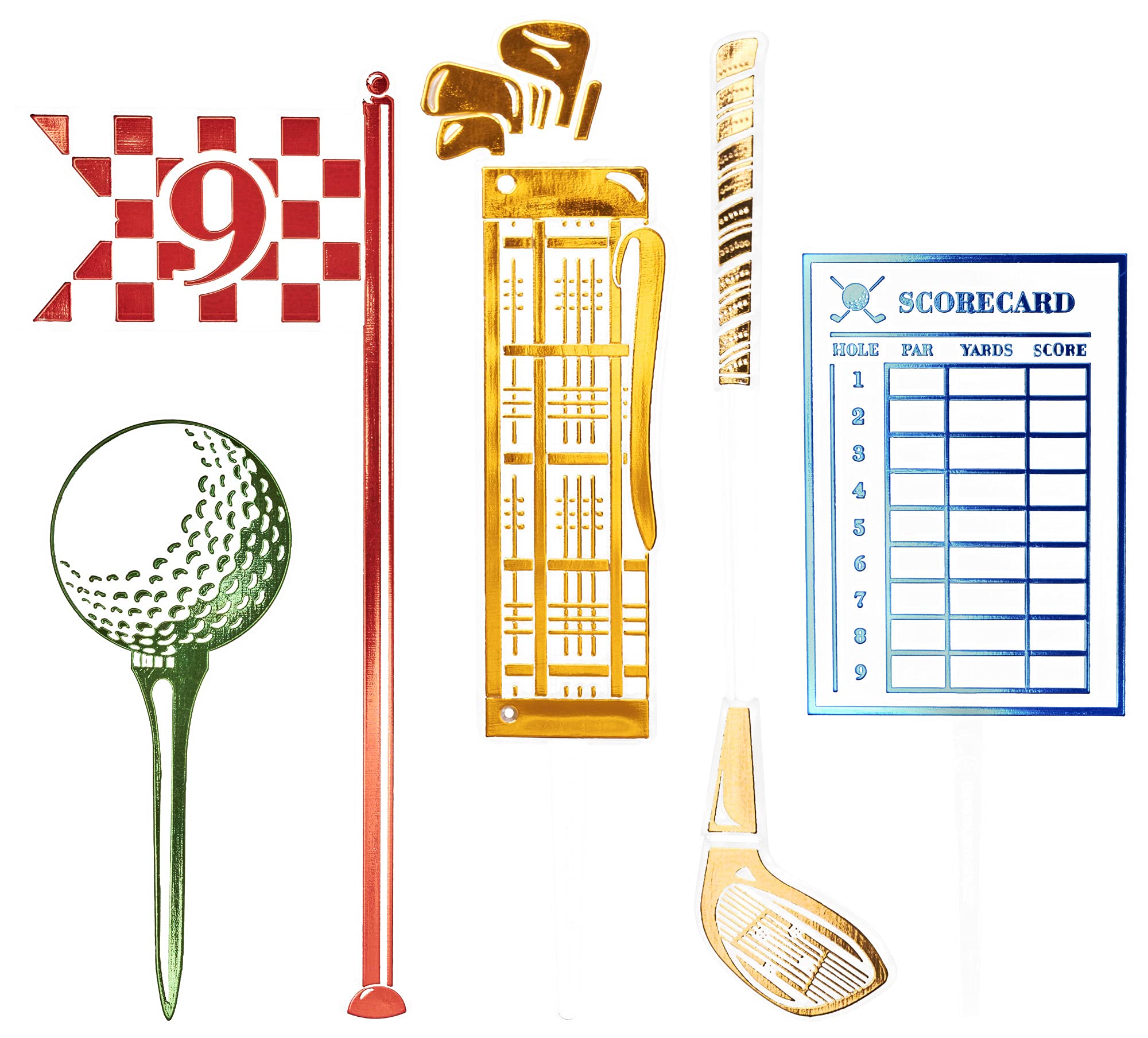 Decopac Golf Cake Topper Kit - 5 Piece Plastic Cake Decorations for Birthday, Father's Day, Dad Gifts | Perfect for Golf-Themed Parties, Retirement Cakes & Sports Celebrations