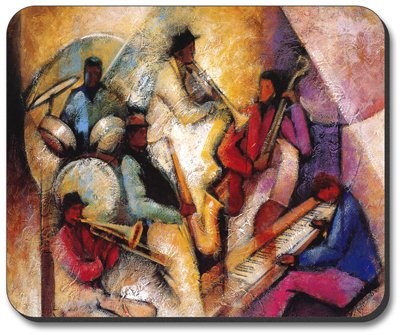 Art Plates Jam Session Mouse Pad - Non-Slip Gaming & Office Desk Mat for Computers, Laptops - Perfect for Work, Gaming & Home Office Use