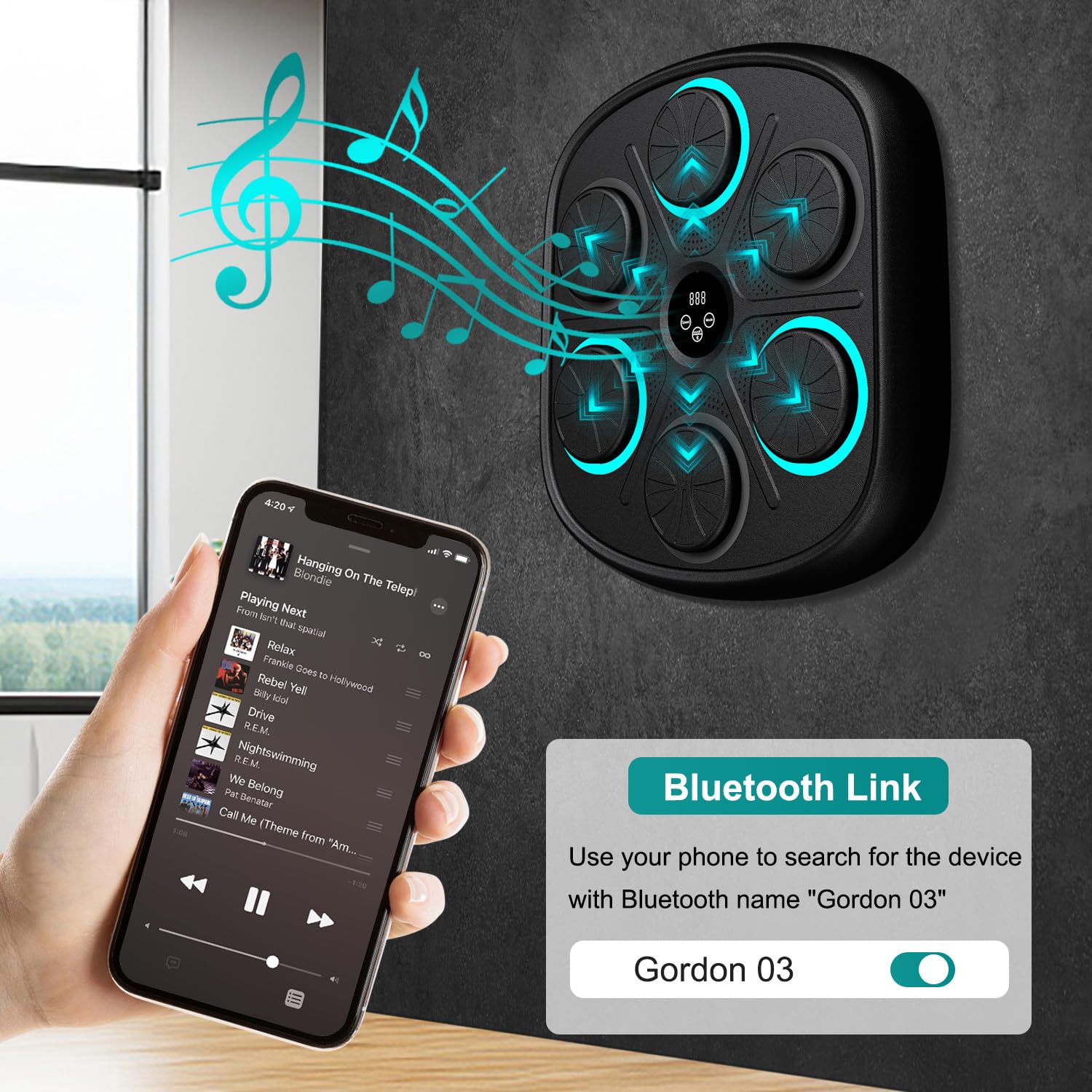 2025 Smart Music Boxing Machine - LED Electronic Wall Mounted Training Equipment for Adults & Kids | Home Gym Workout with Premium Boxing Gloves | Perfect for Indoor Fitness, Family Exercise & Stress Relief