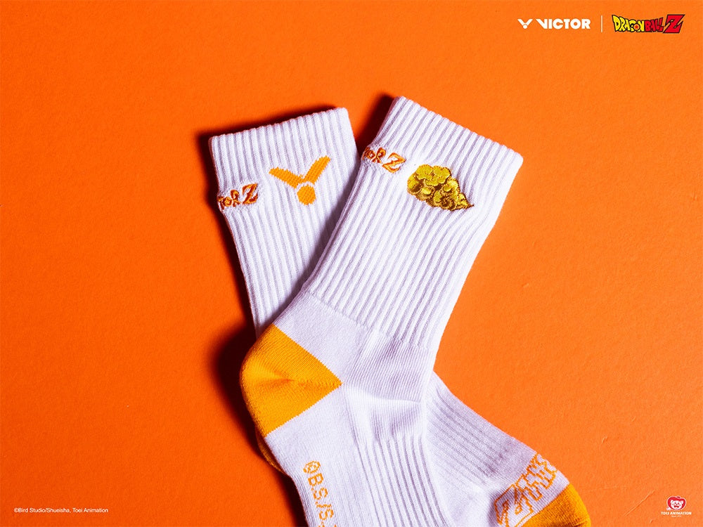 Victor x Dragon Ball Z SK508DBZ Anime Quarter Socks - White Cotton Crew Socks for Men & Women - Perfect for Cosplay, Gift Giving, and Anime Fans