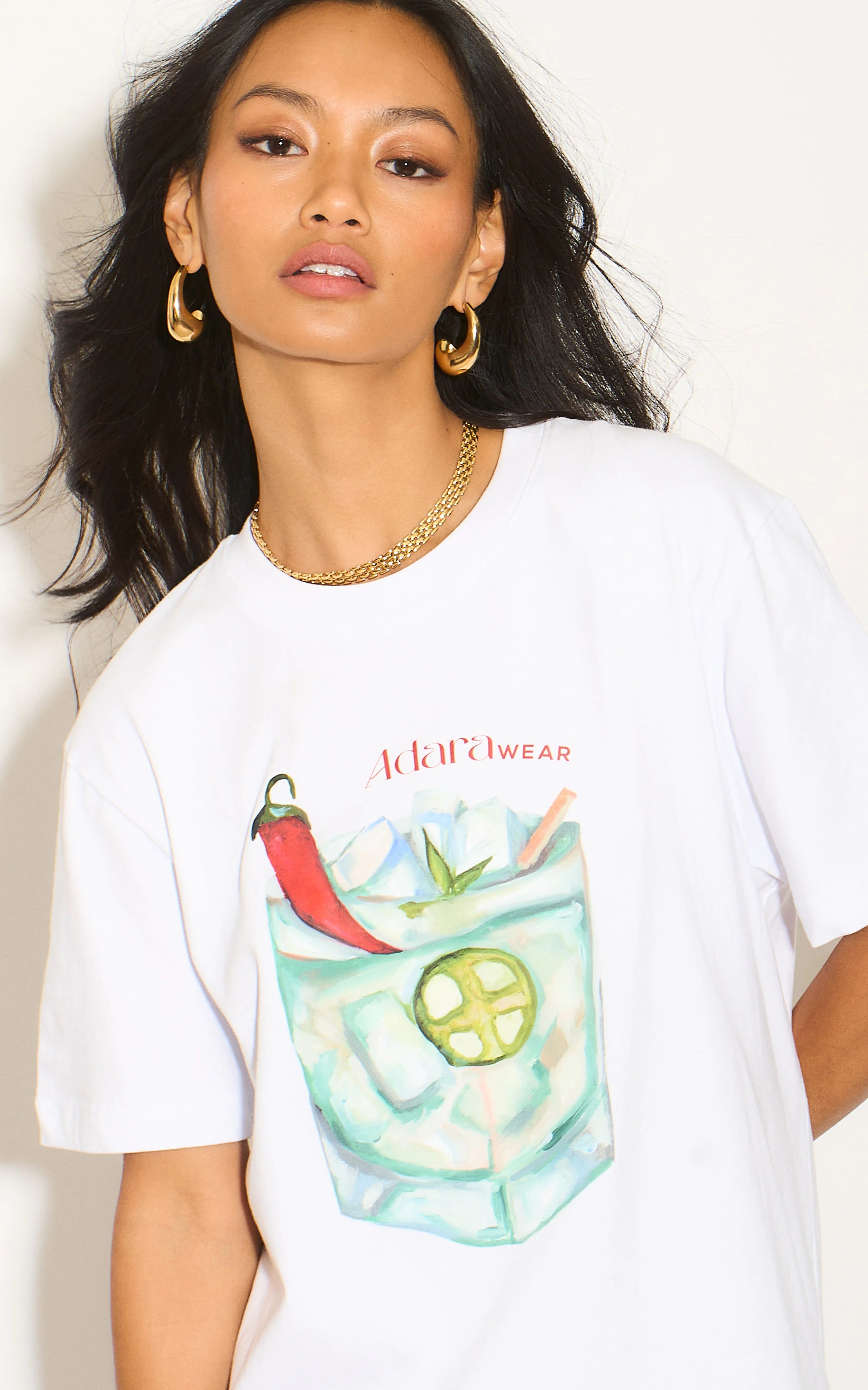 Exclusive White Margarita Cocktail Relaxed T-Shirt - Comfortable & Stylish for Casual Wear, Beach Outings, and Summer Parties