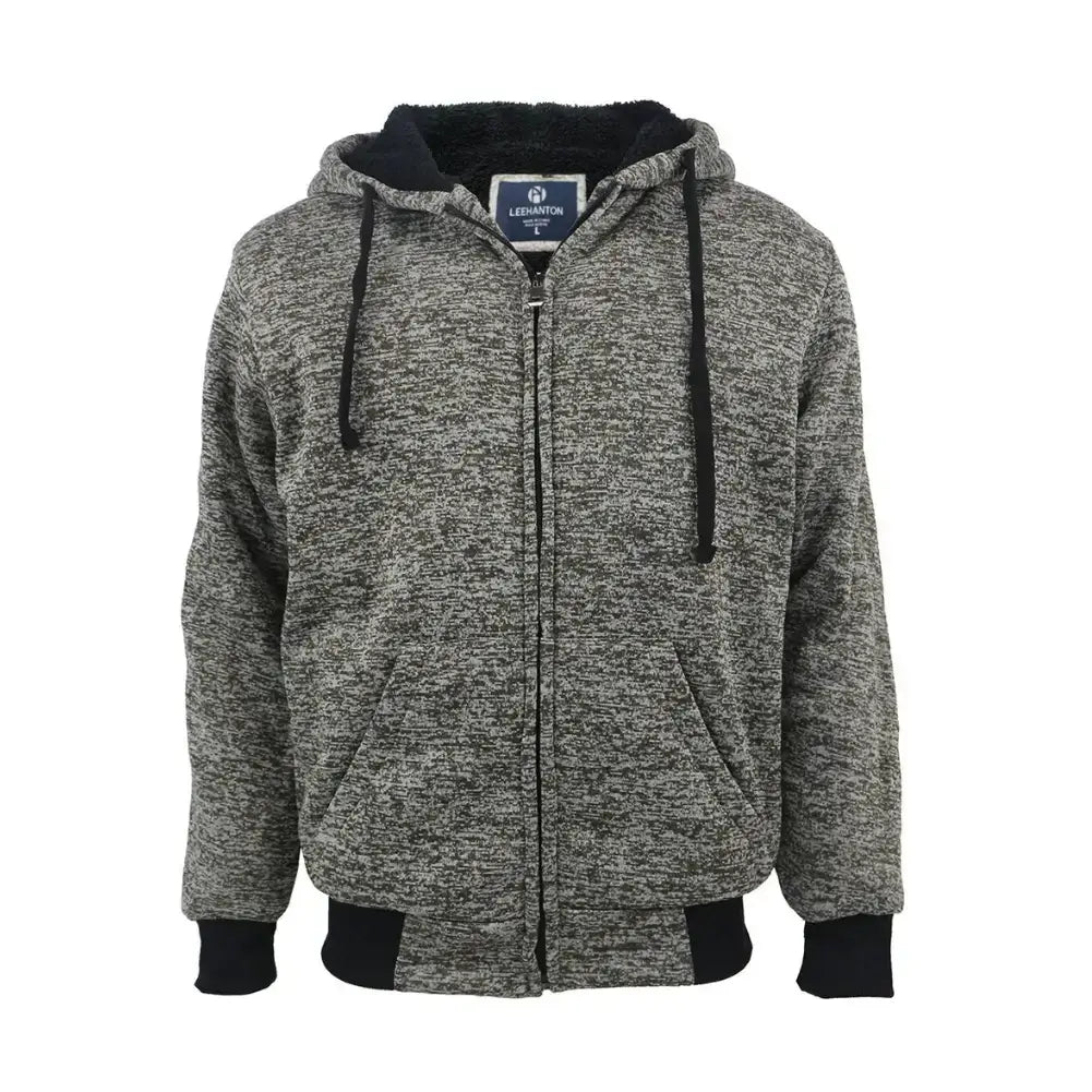 Men's Warm Sherpa Lined Hoodie - Soft Fleece Pullover with Kangaroo Pocket for Winter Outdoor Activities & Casual Wear