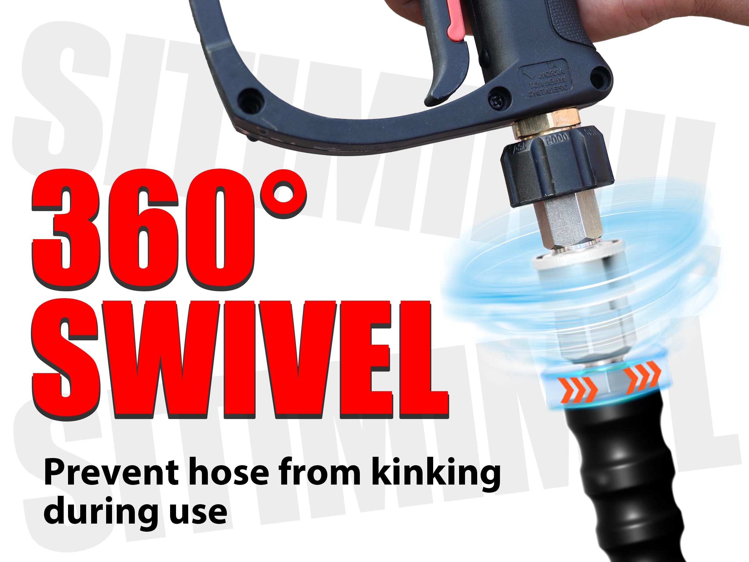 3/8'' 50FT High Pressure Washer Hose - Kink & Wear Resistant Steel Wire Braided with 4200 PSI Rating | Includes 3/8