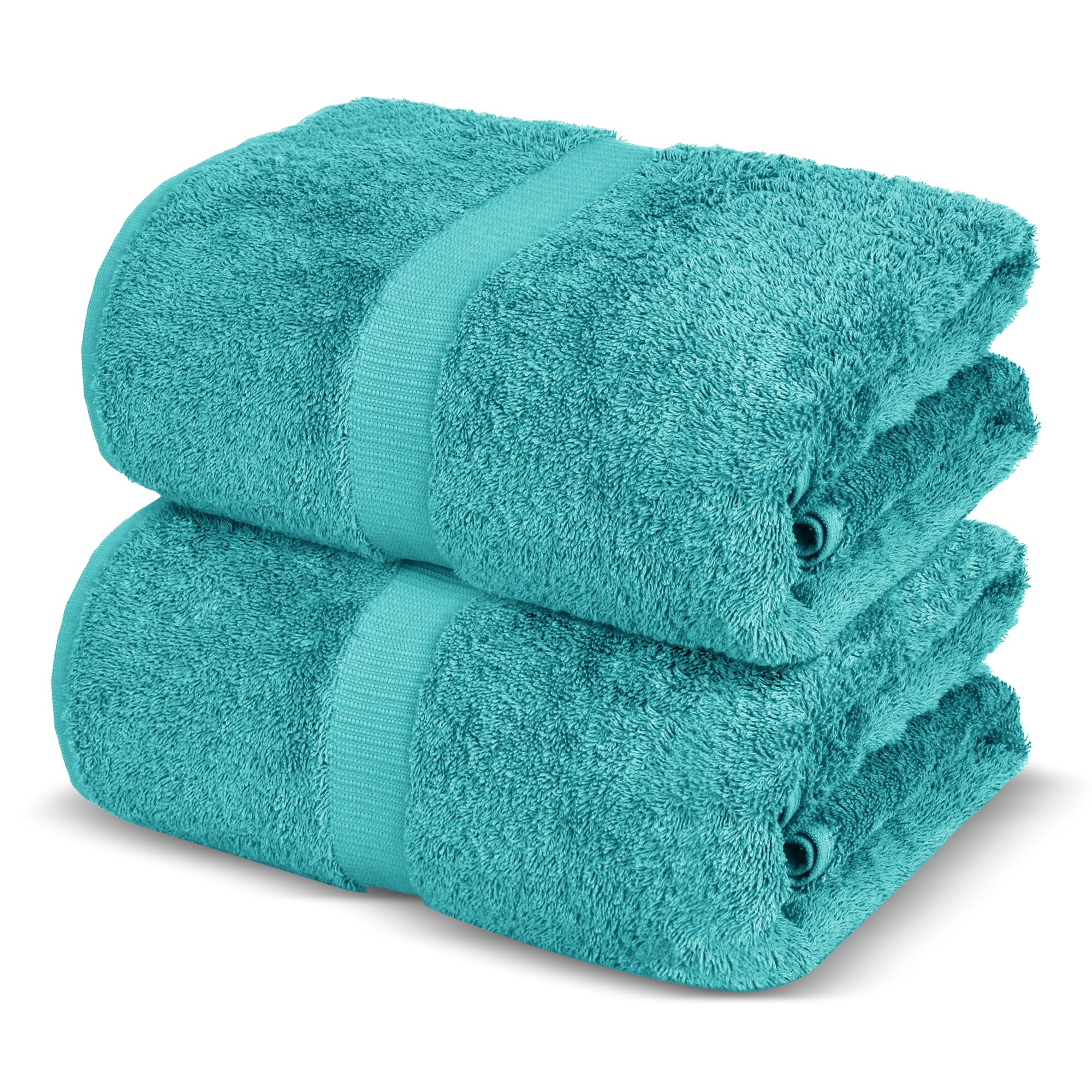 Premium Cotton Turkish Towels - Super Soft & Absorbent Bath Sheets (2-Piece Set, Aqua Blue) | Luxury Spa, Beach & Bathroom Essentials