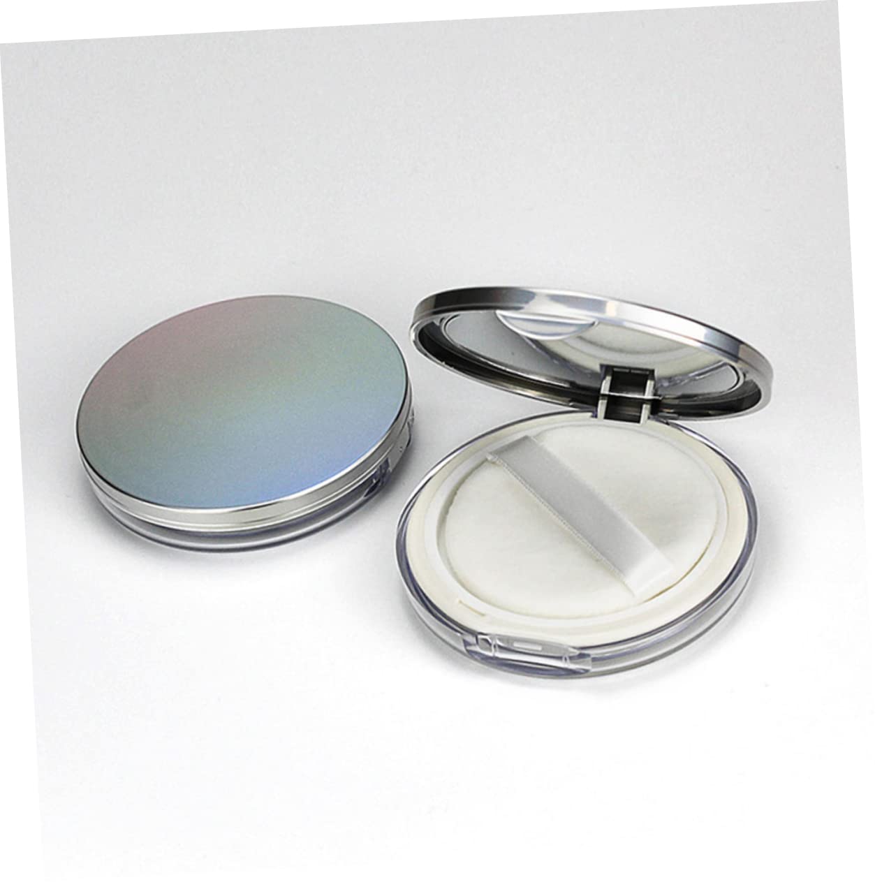 FRCOLOR 2-Pack Travel Makeup Powder Case with Mirror & Puff - Compact Loose Powder Container for On-the-Go Touch Ups, Perfect for Travel, Gym & Daily Purse