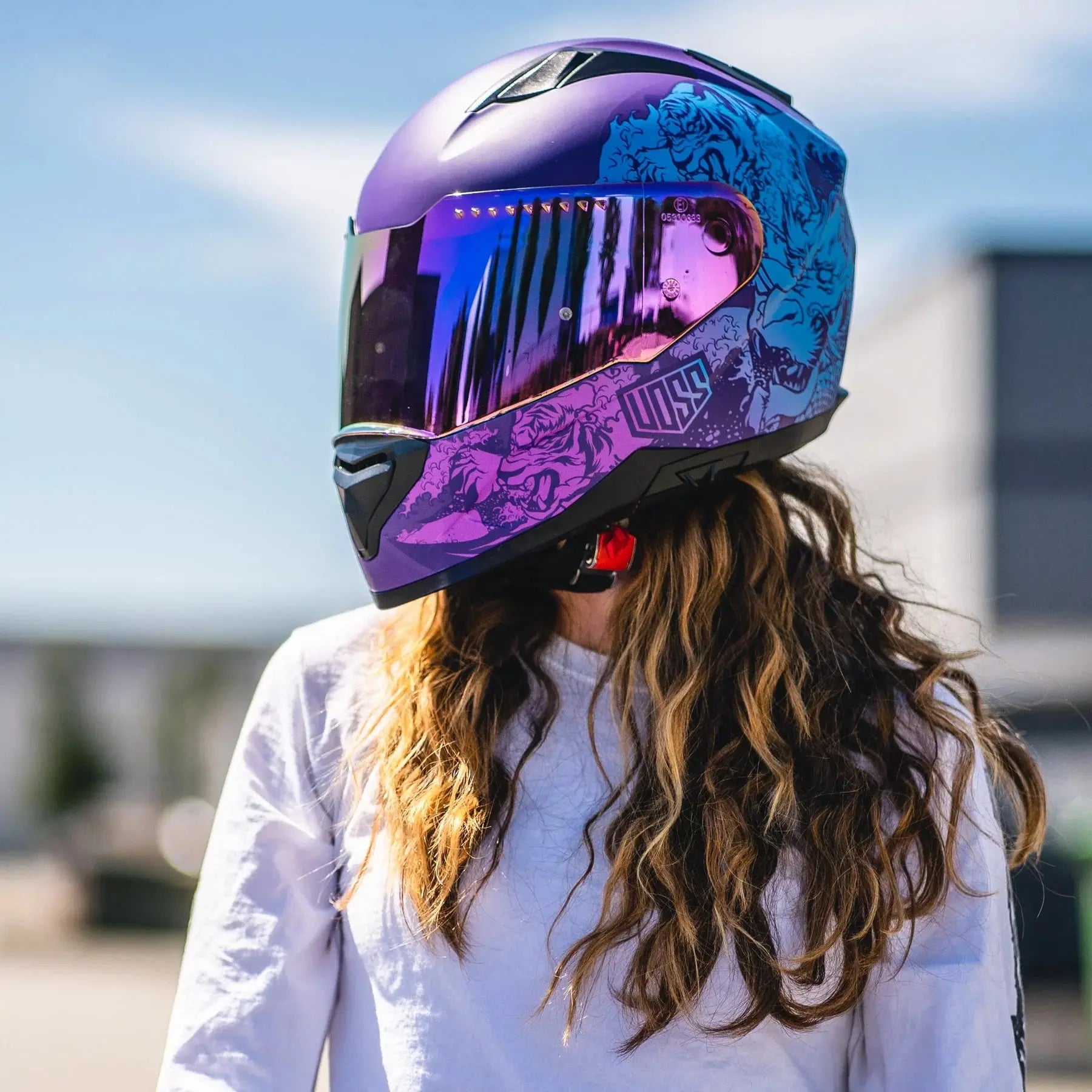 Voss 989 Moto V Rei Full Face Motorcycle Helmet - DOT Approved for Men & Women - Lightweight & Comfortable for Street Bike Riding & Racing