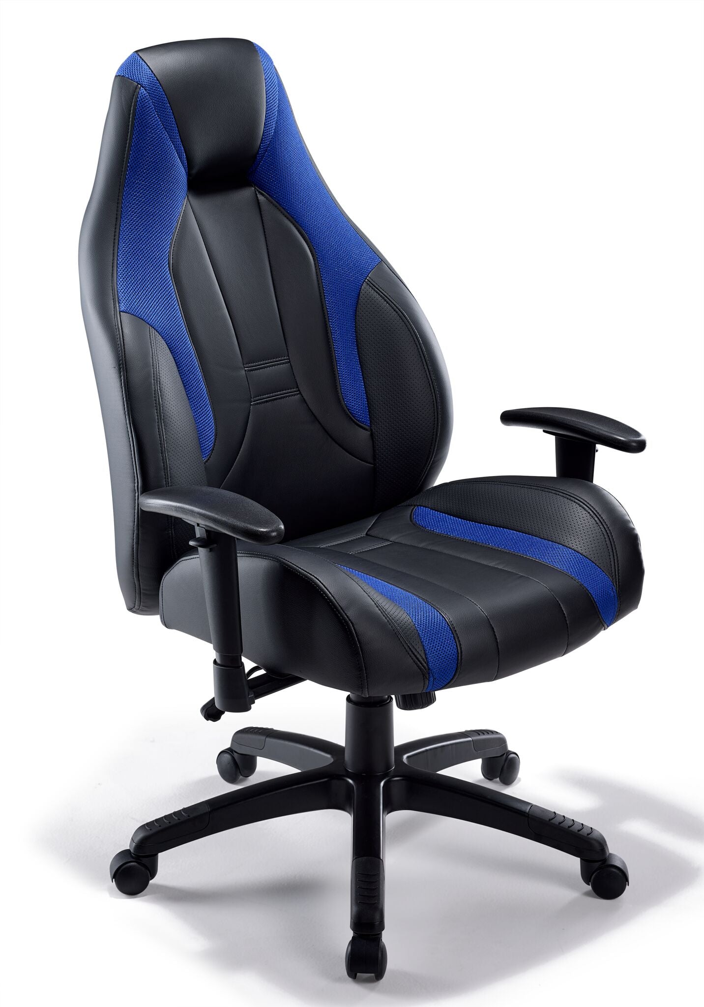 Ergonomic Zane Office Chair - Adjustable Height & Lumbar Support, Black & Blue - Perfect for Home Office, Gaming & Workspace Comfort