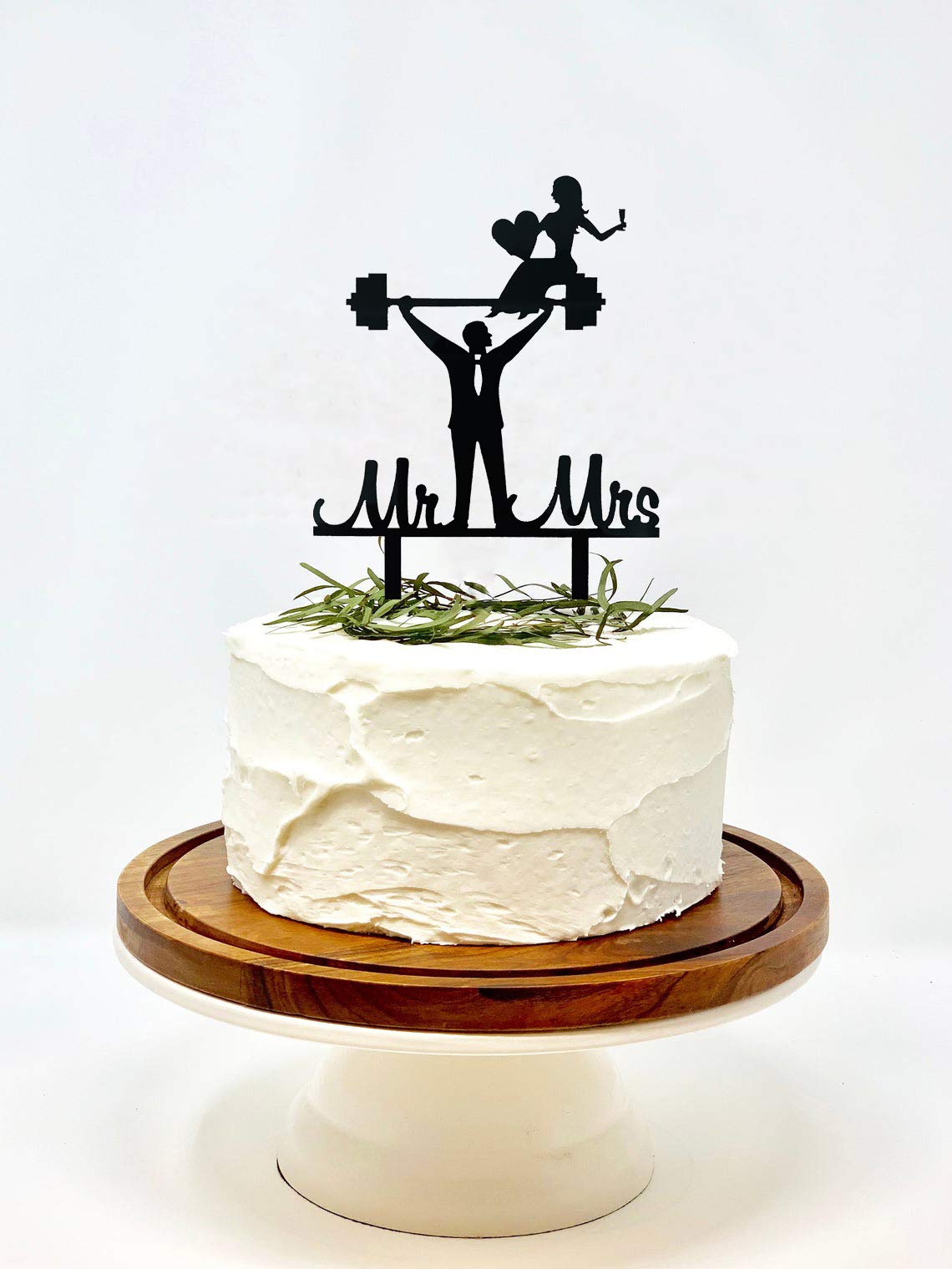Funny Weightlifting Mr & Mrs Cake Topper - Perfect Wedding Gift for Fitness Couples | Gym-Themed Wedding Decor & Anniversary Present