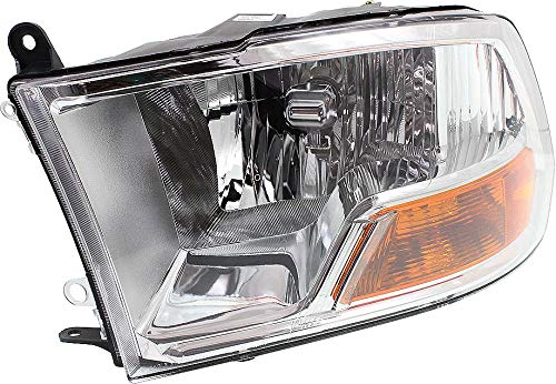 Evan Fischer Driver Side Headlight Assembly for Ram 1500 2011-2012 & 2500 | Halogen Replacement with Bulbs | Fits Non-Quad Light Models | Replaces #55277409AG, 55277409AF | Perfect for Night Driving & Off-Road Adventures
