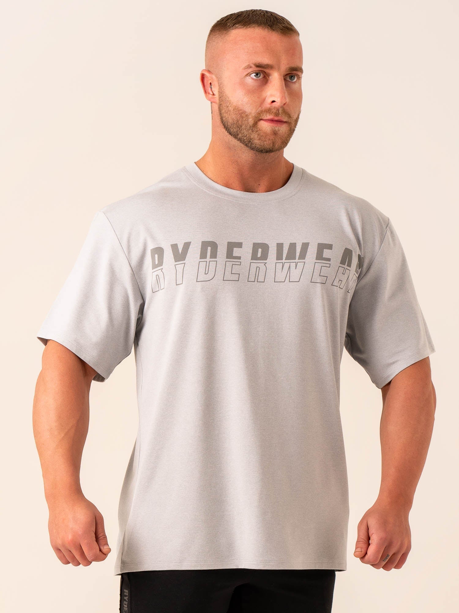 Soft Tech Oversized T-Shirt for Women - Comfortable Grey Marl Cotton Tee | Casual Wear, Lounge, Street Style
