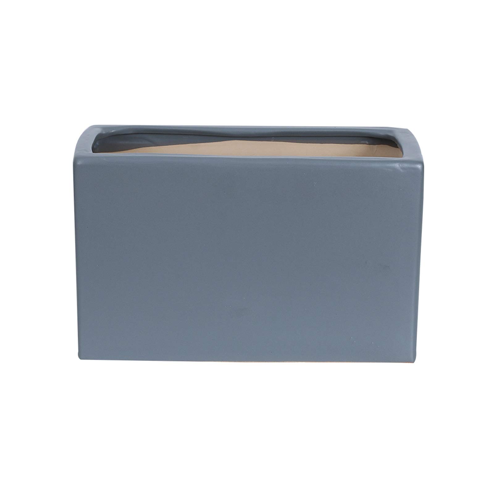 Modern Ceramic Flower Pot for Home & Office Decor - Rectangle Planter for Succulents, Fake Plants, Windowsill Display - 29.5x14.5x17.5cm (Perfect for Living Room, Bedroom, Office Desk & Indoor Plant Decorations)