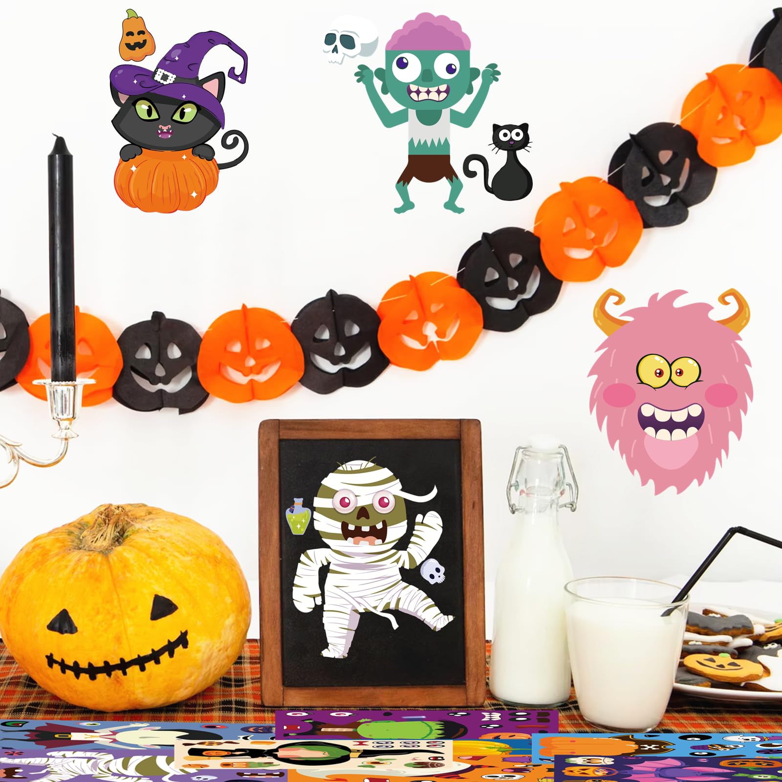 36 Sheets Halloween Stickers for Kids - DIY Halloween Crafts, Party Favors & Game Supplies - Perfect for Halloween Decorations, Scrapbooking & Trick-or-Treat Bags
