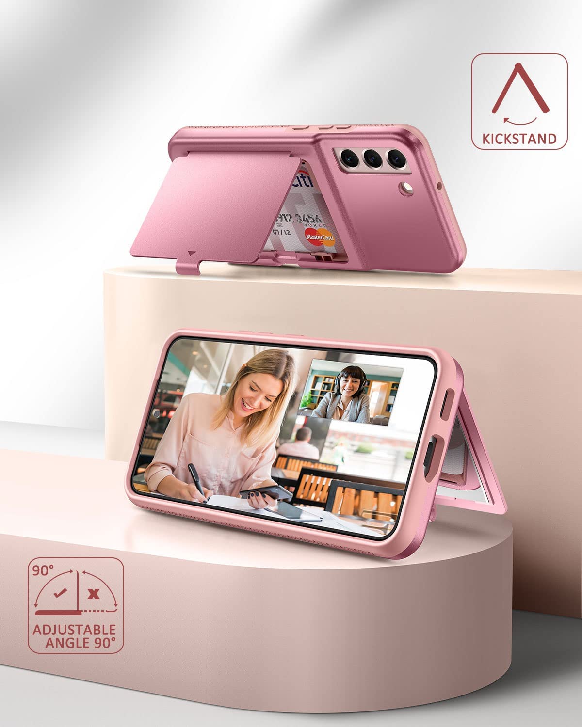 Samsung Galaxy S22 Plus Wallet Case with Hidden Card Slot - Shockproof Protective Cover, Slim Leather Design with Kickstand & Wireless Charging Compatible - Perfect for Business Travel, Commuting and Everyday Use