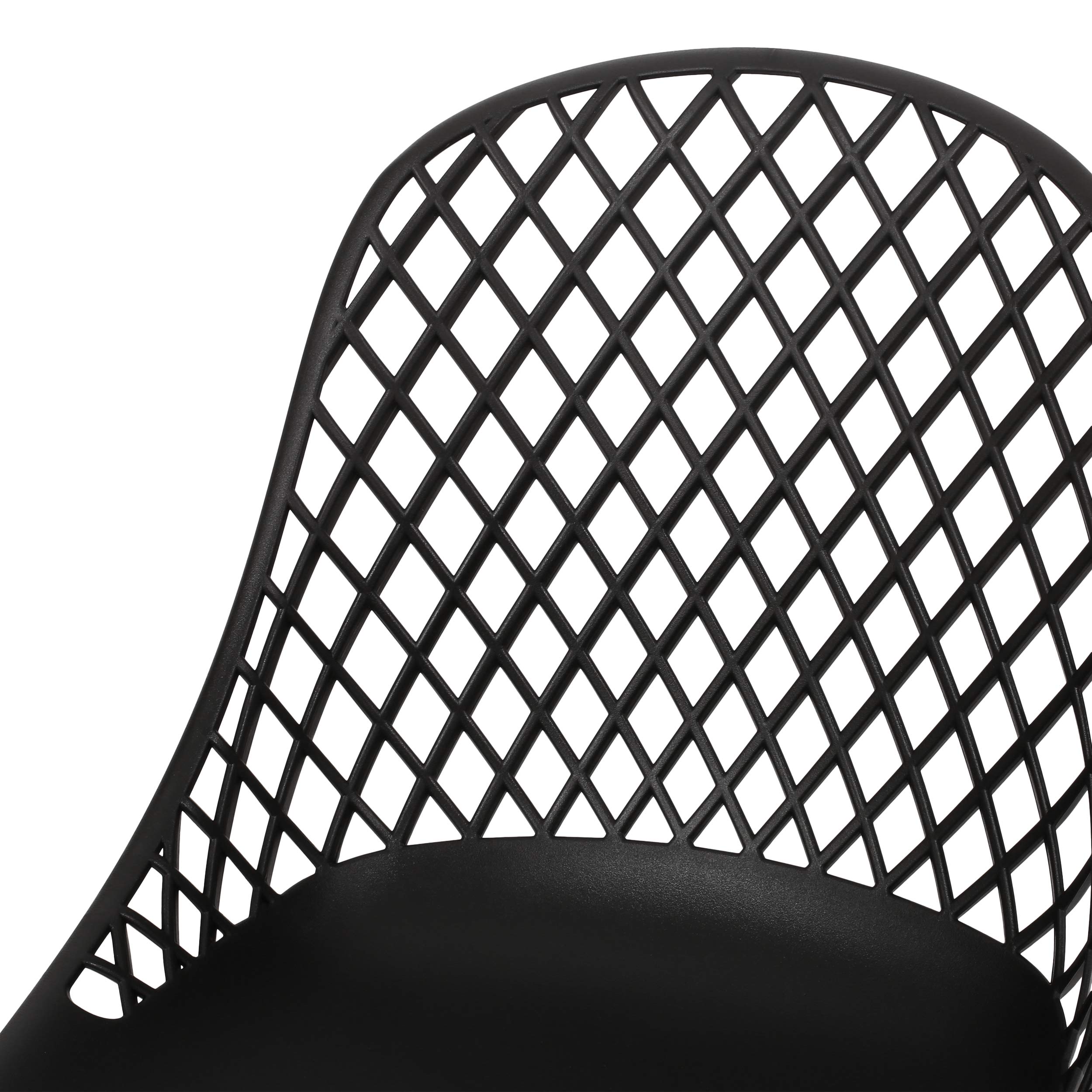 Christopher Knight Home Delora Outdoor Dining Chairs (Set of 4) - Black Patio Furniture for Garden, Backyard, Poolside & Restaurant Use