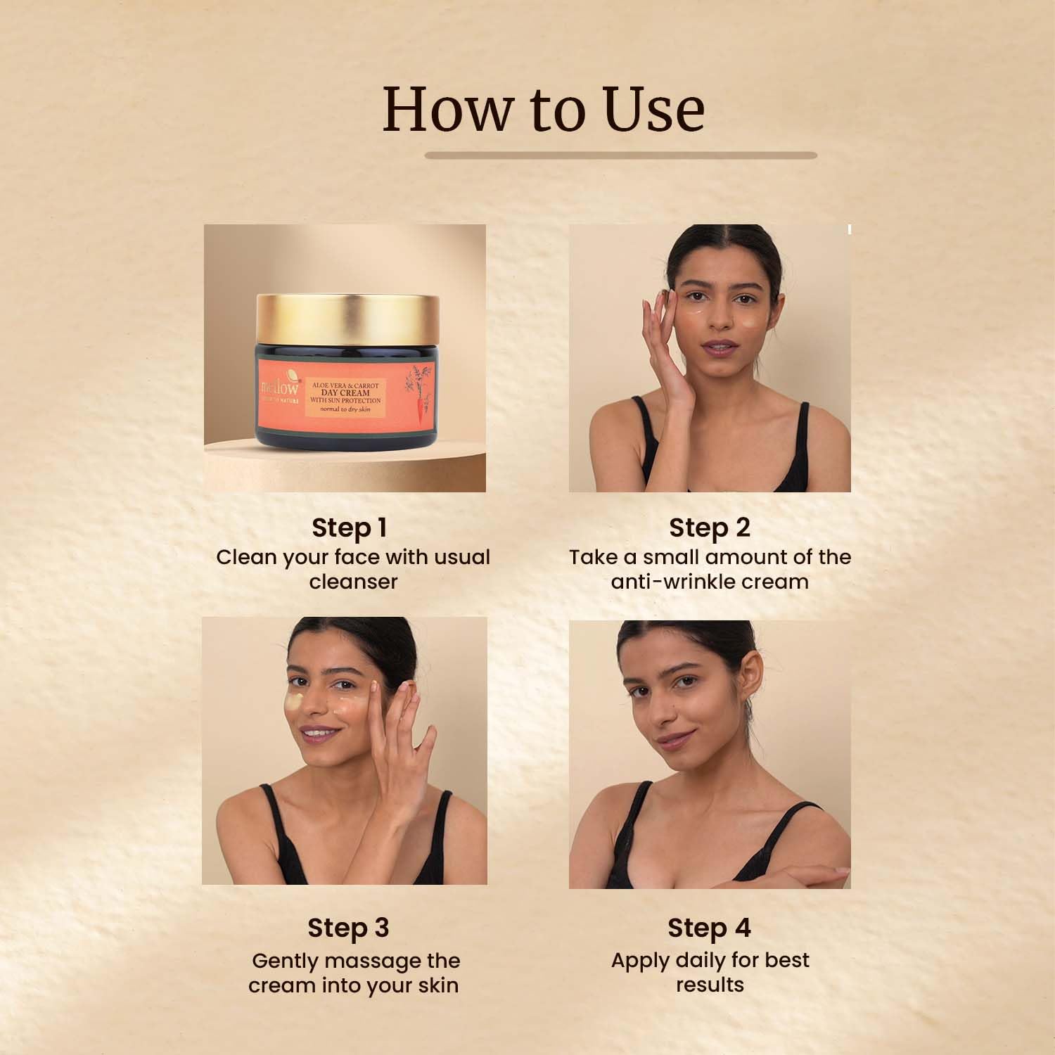 Aloe Vera & Carrot Herbal Face Cream - Lightweight Moisturizer with SPF for Normal to Dry Skin | UVA/UVB Protection | Smooth & Healthy Skin Care | Daytime Sunscreen [50g] - Perfect for Daily Hydration & Sun Defense