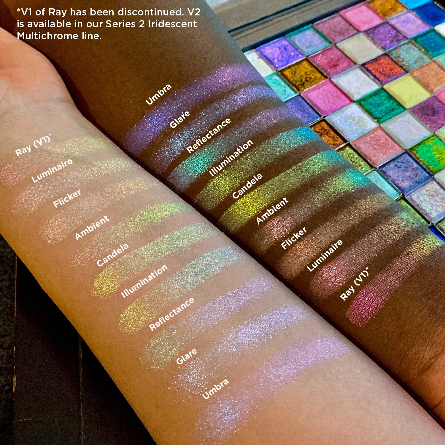 Flicker Series 1 Iridescent Multichrome Eyeshadow Palette - Long Lasting Highly Pigmented Makeup for Party, Night Out & Special Occasions