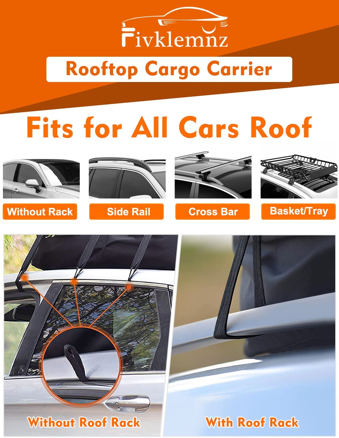 21 Cu Ft Waterproof Car Roof Cargo Bag - Heavy Duty Travel & Road Trip Storage Carrier for SUV, Sedan, Truck | Perfect for Camping, Beach Trips & Family Vacations | S3089
