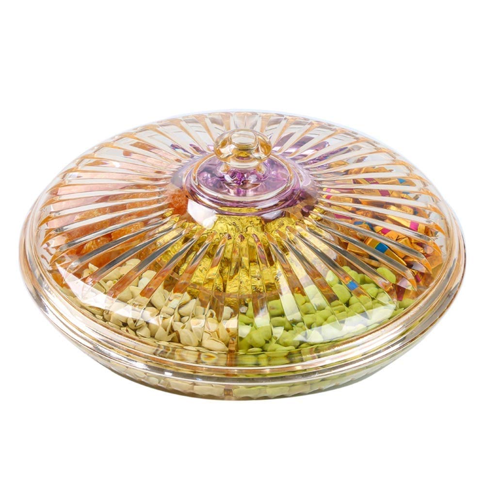 6-Compartment Round Plastic Food Storage Container with Lid - Fruit Tray, Candy & Nut Serving Dish, Divided Camping Snack Plate - Perfect for Parties, Picnics, and Outdoor Adventures