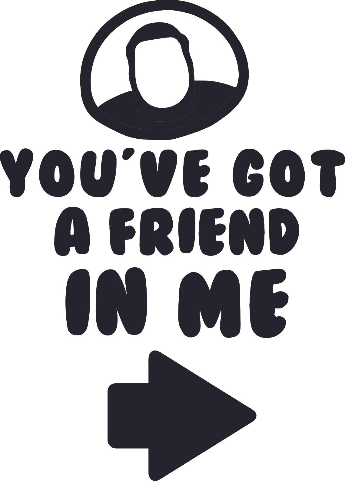 Toy Story 'You've Got A Friend in Me' Vinyl Wall Decal - 10x8 Inch Cartoon Character Sticker for Kids Room, Nursery & Bedroom Decor - Perfect for Disney Themed Birthday Parties & Playroom Wall Art