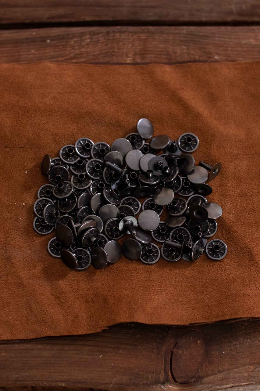 Iron Hollow Rivet KØ13.0 x L11.6mm - Heavy Duty Anthracite Fasteners for Metal Fabrication, Automotive Repair & DIY Projects