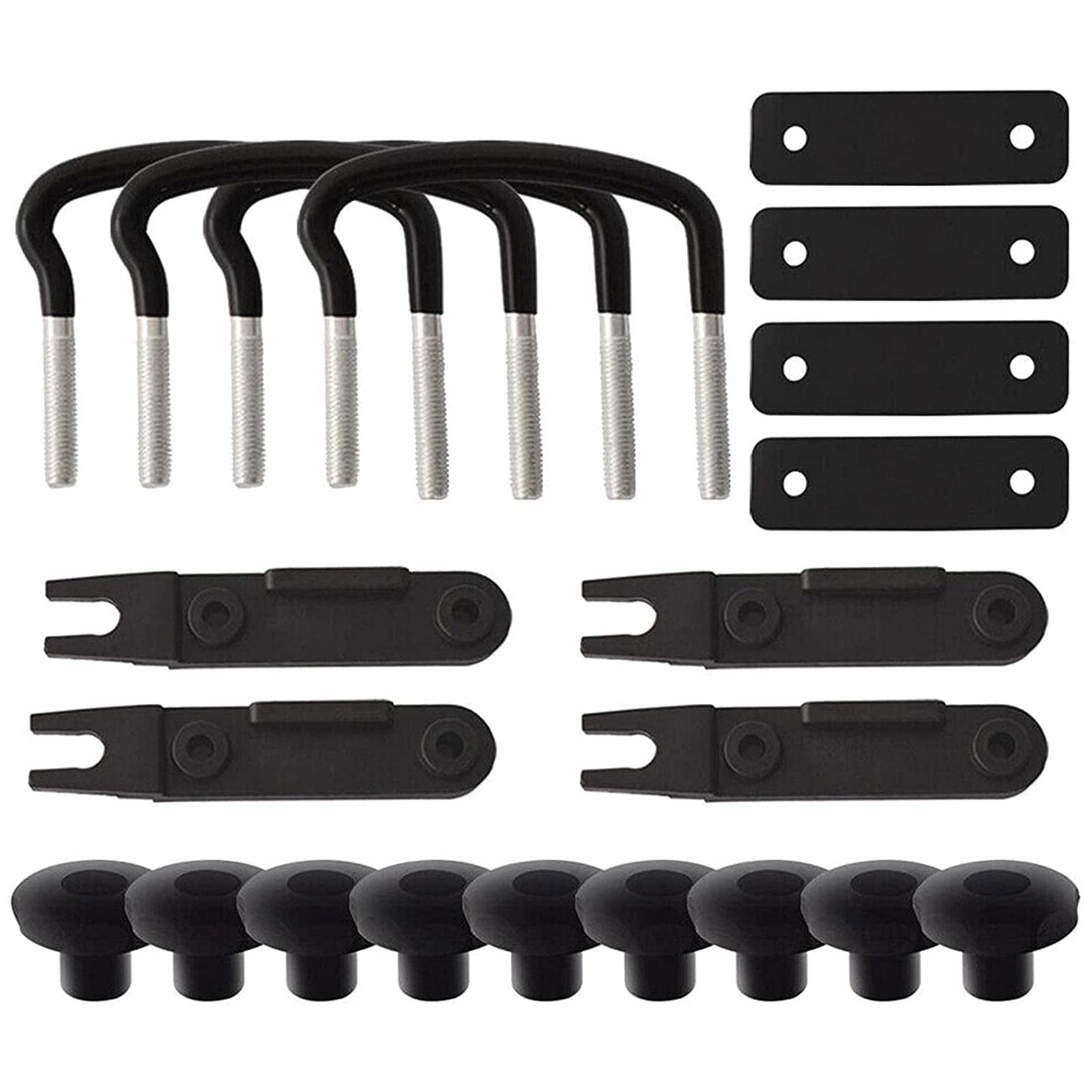 Stainless Steel Roof Box U-Bolt Clamps Mounting Kit - 4 Heavy Duty U-Bolts with 8 Lock Nuts for Secure Cargo Carrier Installation | Perfect for SUV, Van & Travel Accessories