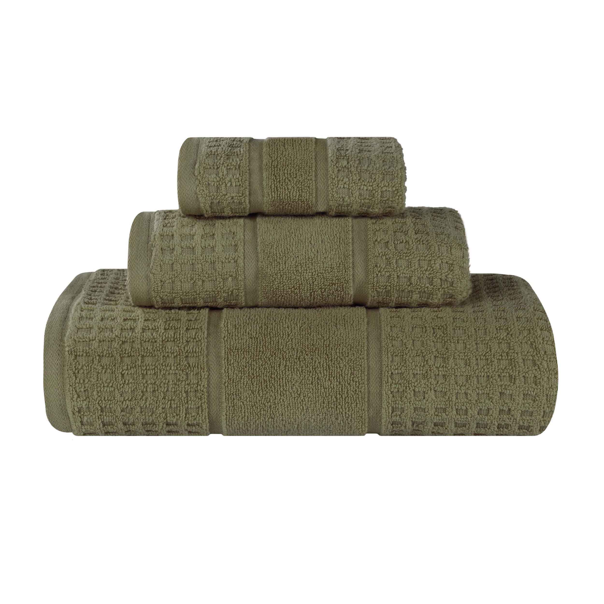 Premium Zero Twist Cotton Waffle Honeycomb Bath Towel Set - Ultra Soft & Highly Absorbent 3-Piece Set for Spa, Bathroom & Luxury Home Use