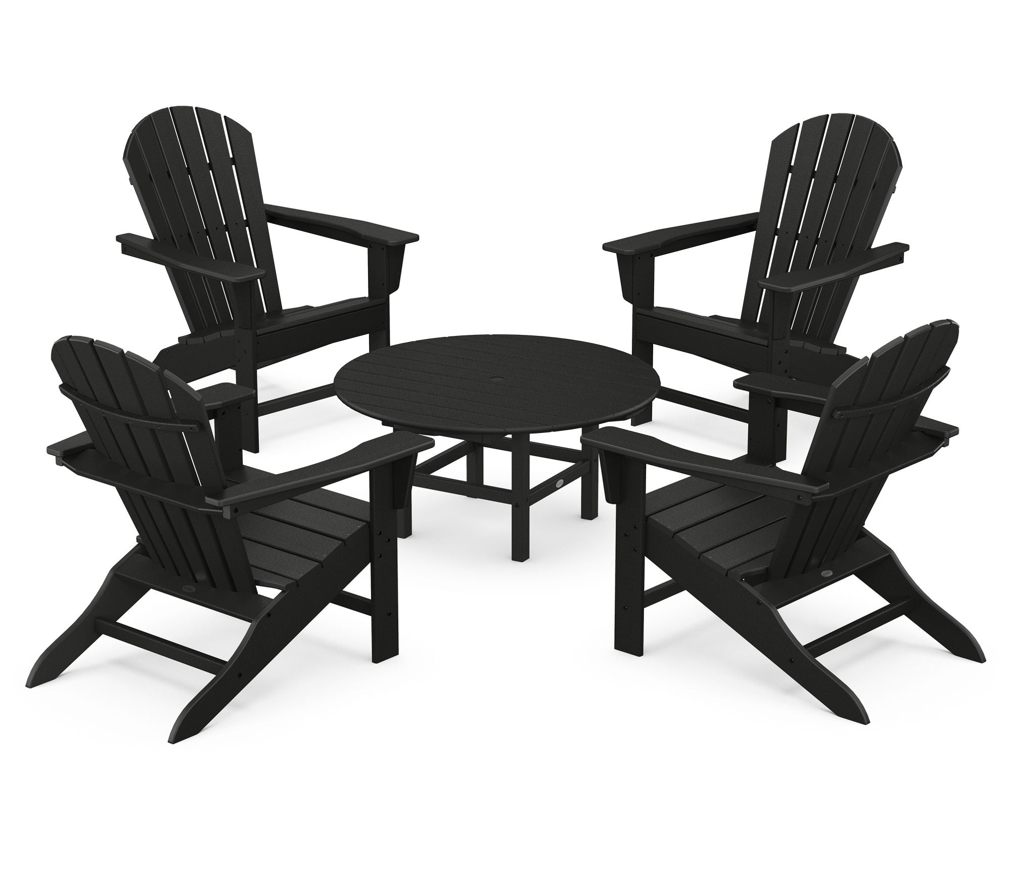 POLYWOOD South Beach 5-Piece Outdoor Conversation Set - Durable All-Weather Wicker Patio Furniture for Poolside, Garden & Backyard Relaxation