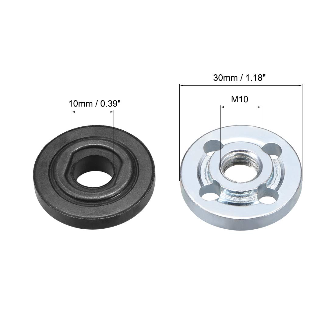uxcell Angle Grinder Flange Nut Set - 2 Pack Replacement Inner & Outer Lock Nuts for Electrical Tools | Perfect for DIY Projects, Metalworking & Home Repairs