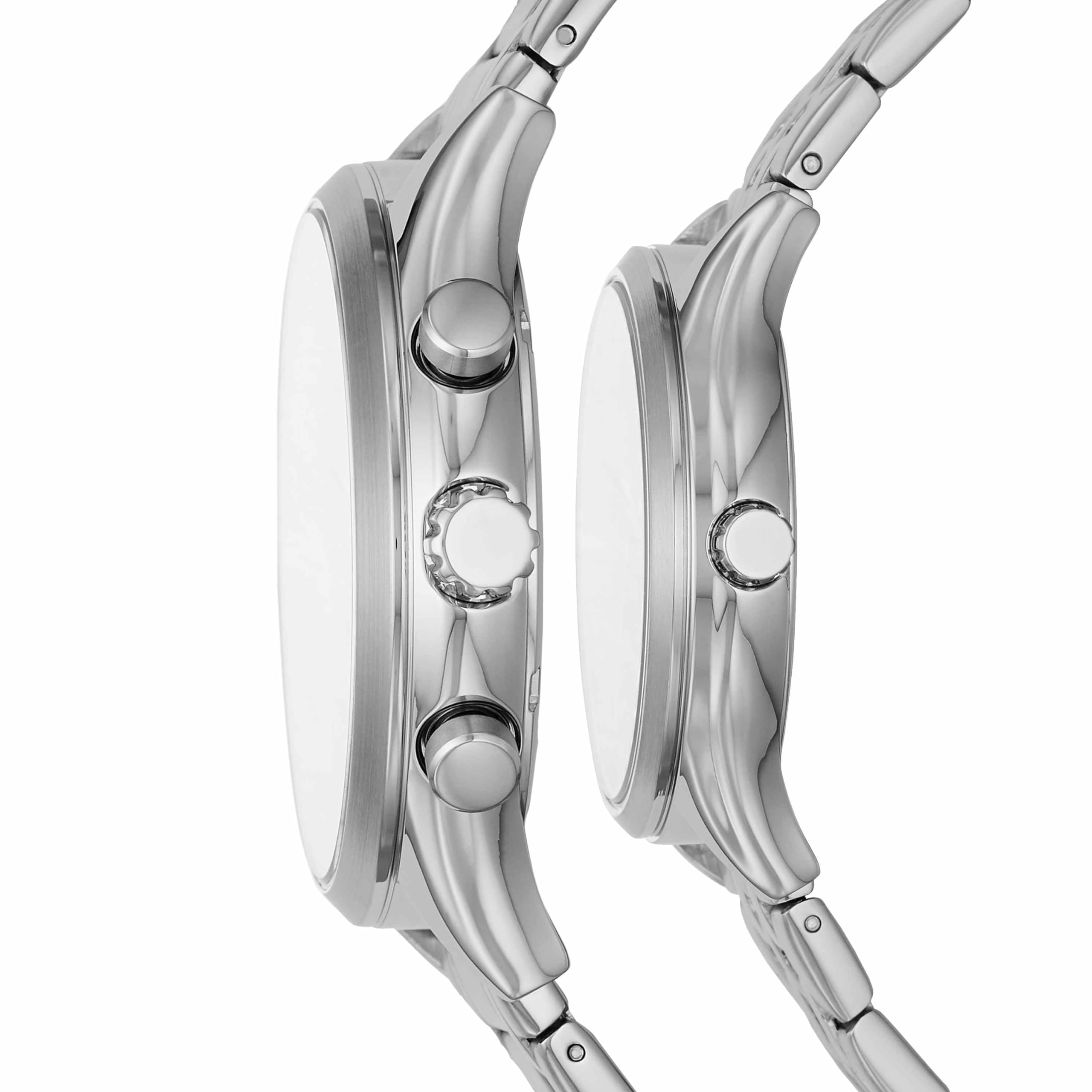 His and Her Fenmore Multifunctional Stainless Steel Watch Set - Perfect Couples Gift for Anniversary, Wedding & Valentine's Day - Waterproof & Elegant Design for Everyday Wear