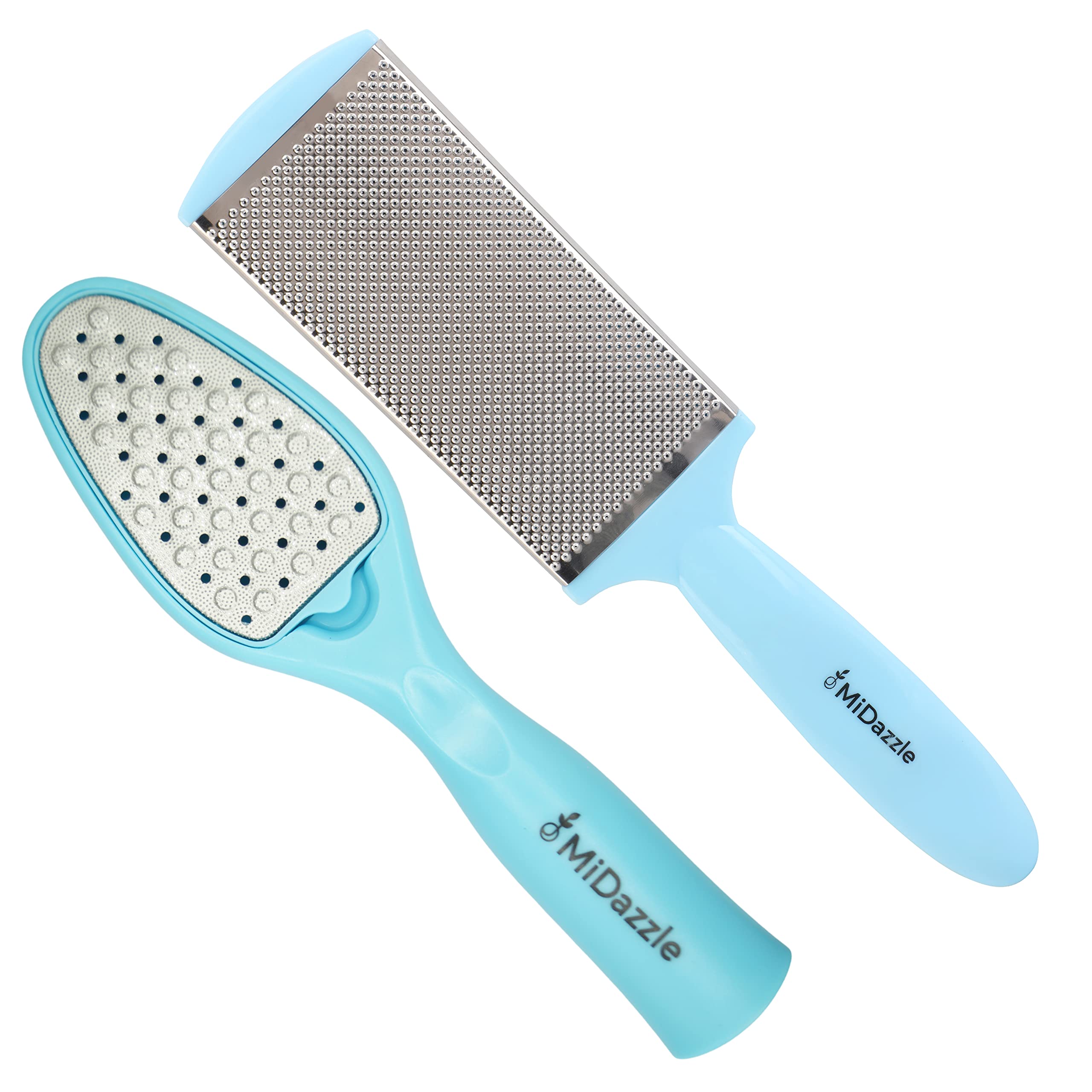 Midazzle 2-in-1 Triangle Foot Scrubber and Callus Remover for Soft Feet - Exfoliating Pedicure Tool (2 Pack, Random Colors) - Perfect for Home Spa, Pedicure, and Foot Care Routine