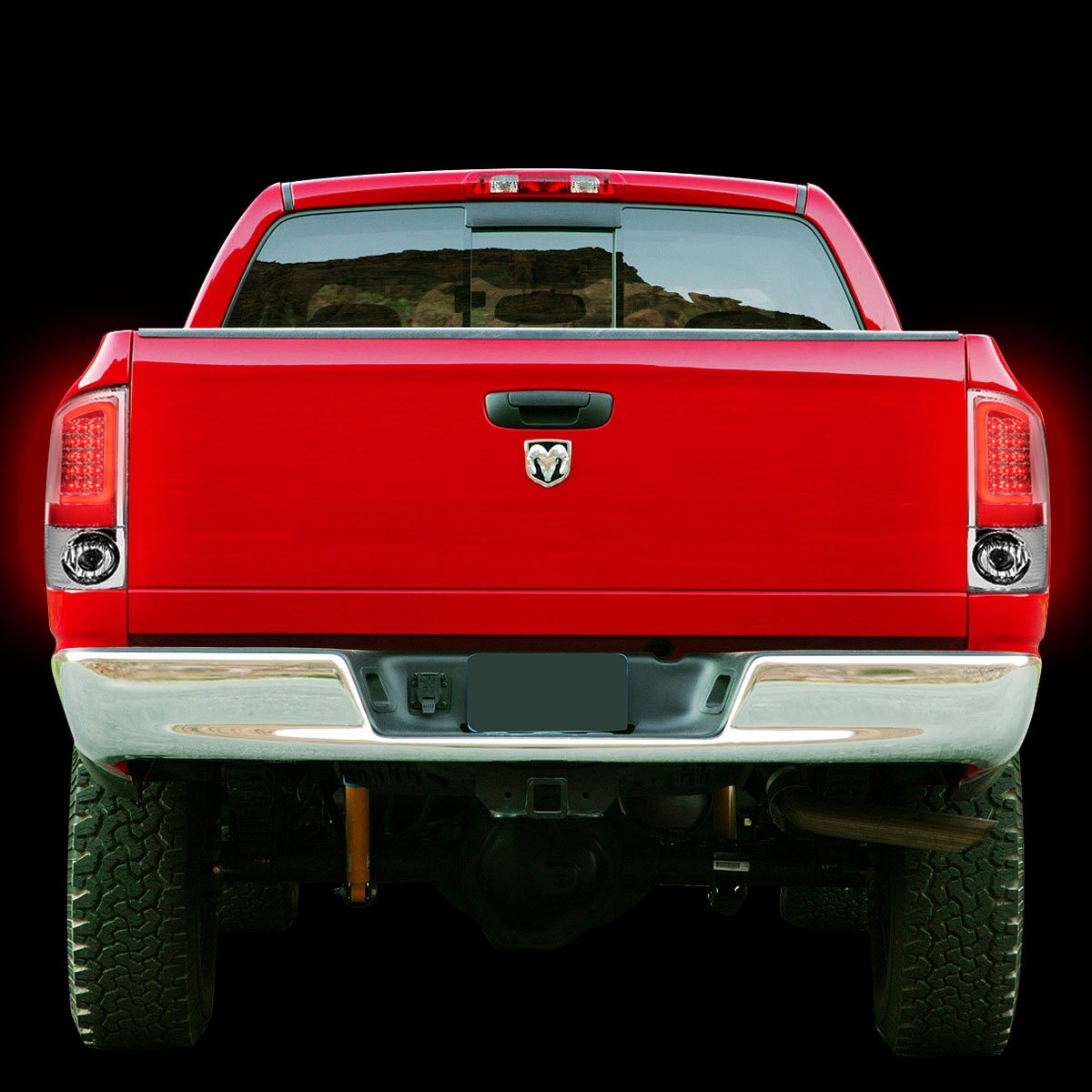 DNA Motoring TL-DRAM05-LED-3D-CH-CL Chrome Clear Lens LED Tail Lights Pair for 2003-2006 Dodge Ram 1500-3500 (Passenger & Driver Side) - Enhanced Visibility & Style for Night Driving & Off-Road Adventures