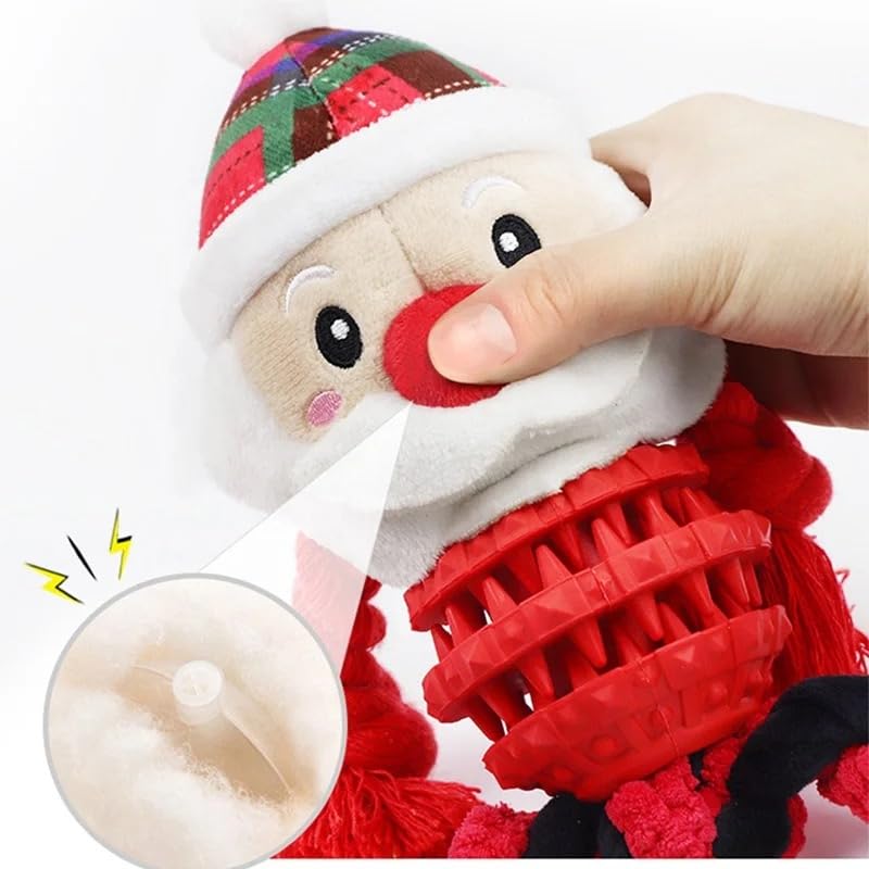 Premium Durable Snowman Dog Chew Toy for Medium & Large Breeds - Christmas Rope Toy with Plush & Rubber for Teeth Cleaning, Interactive Play - Perfect for Holiday Gifting & Indoor/Outdoor Playtime