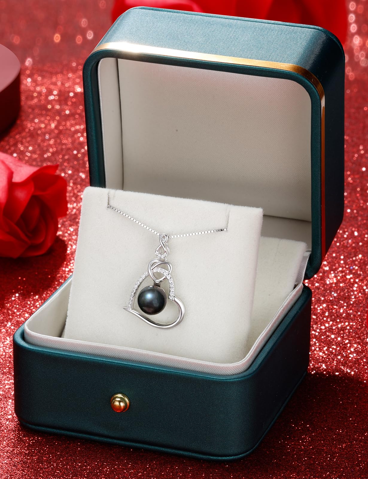Tahitian Black Pearl Necklace for Women - Elegant Jewelry Gift for Wife, Mom, Girlfriend - Perfect for Wedding, Birthday, Anniversary, Mother's Day, Valentine's Day & Christmas - Luxury Pearl Jewelry for Special Occasions & Everyday Wear