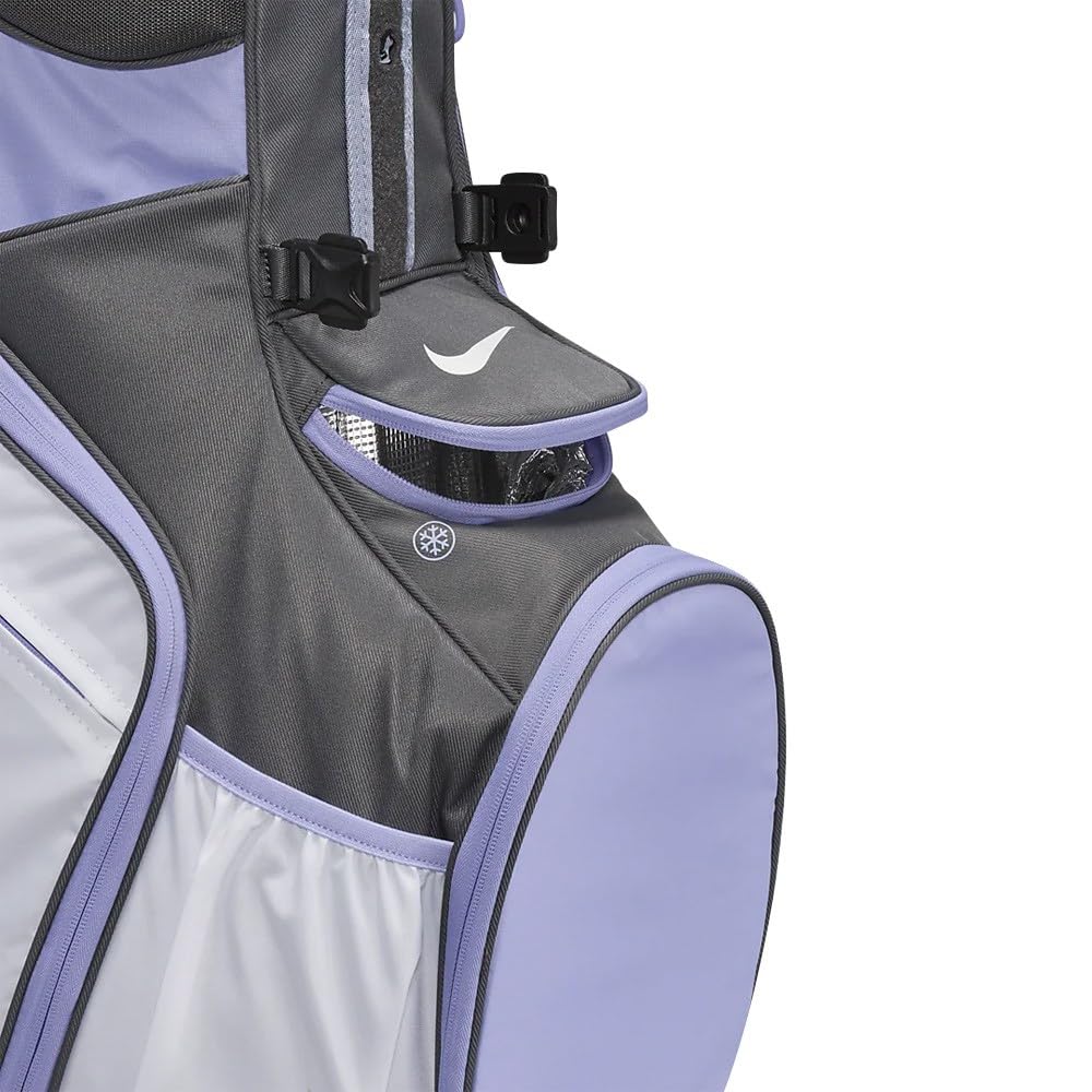 Nike Air Hybrid 2 Golf Stand Carry Bag - Lightweight & Durable (White/Iron Grey/Purple Pulse) - Perfect for Golf Tournaments & Practice Rounds
