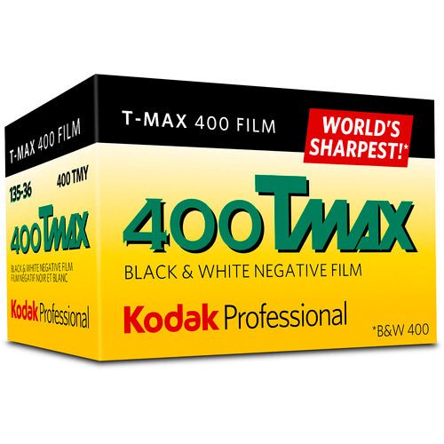 Kodak Professional T-Max 400 ISO 35mm Black & White Film Roll (36 Exposures) - Perfect for Street Photography, Landscape & Low Light Shooting