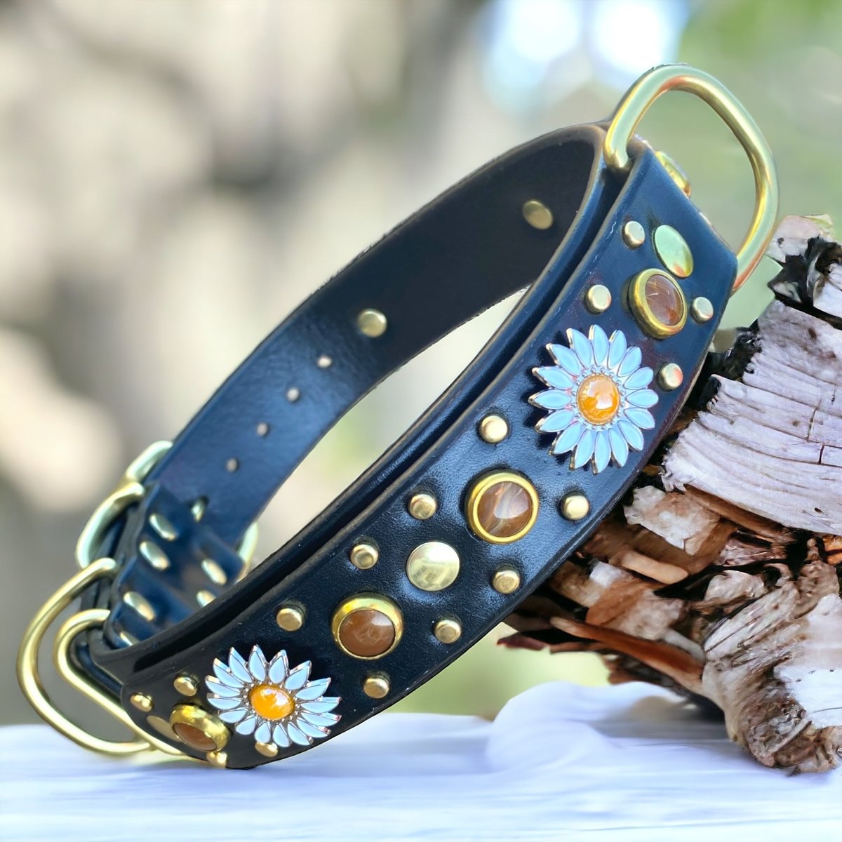 Premium Genuine Leather Dog Collar - Kalina Collection | Adjustable & Durable Pet Collar for Small Medium Large Dogs | Perfect for Daily Walks, Training & Outdoor Adventures