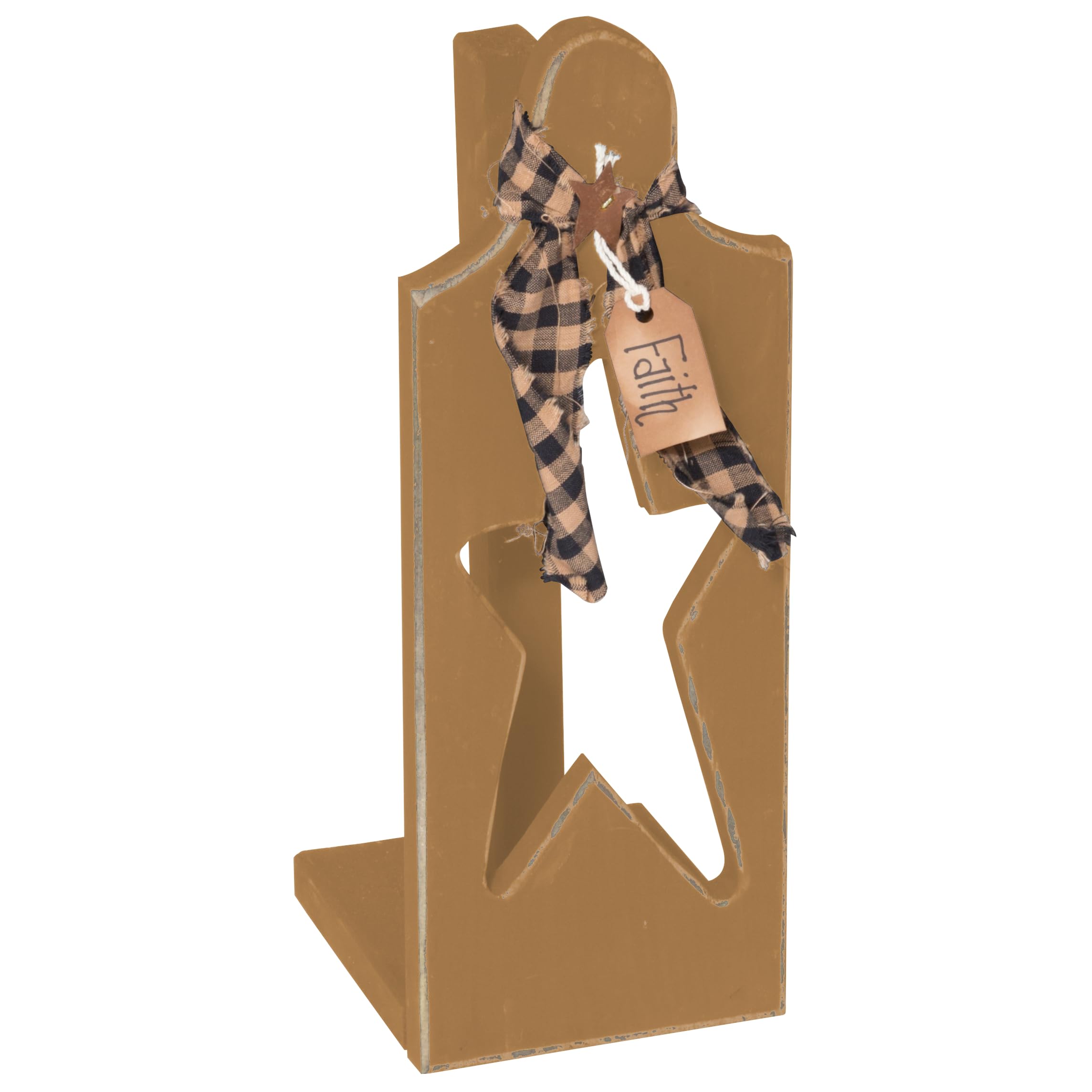 Farmhouse Paper Towel Holder - Rustic Mustard Yellow Kitchen Towel Rack - Perfect for Farmhouse, Cottage & Vintage Style Kitchens
