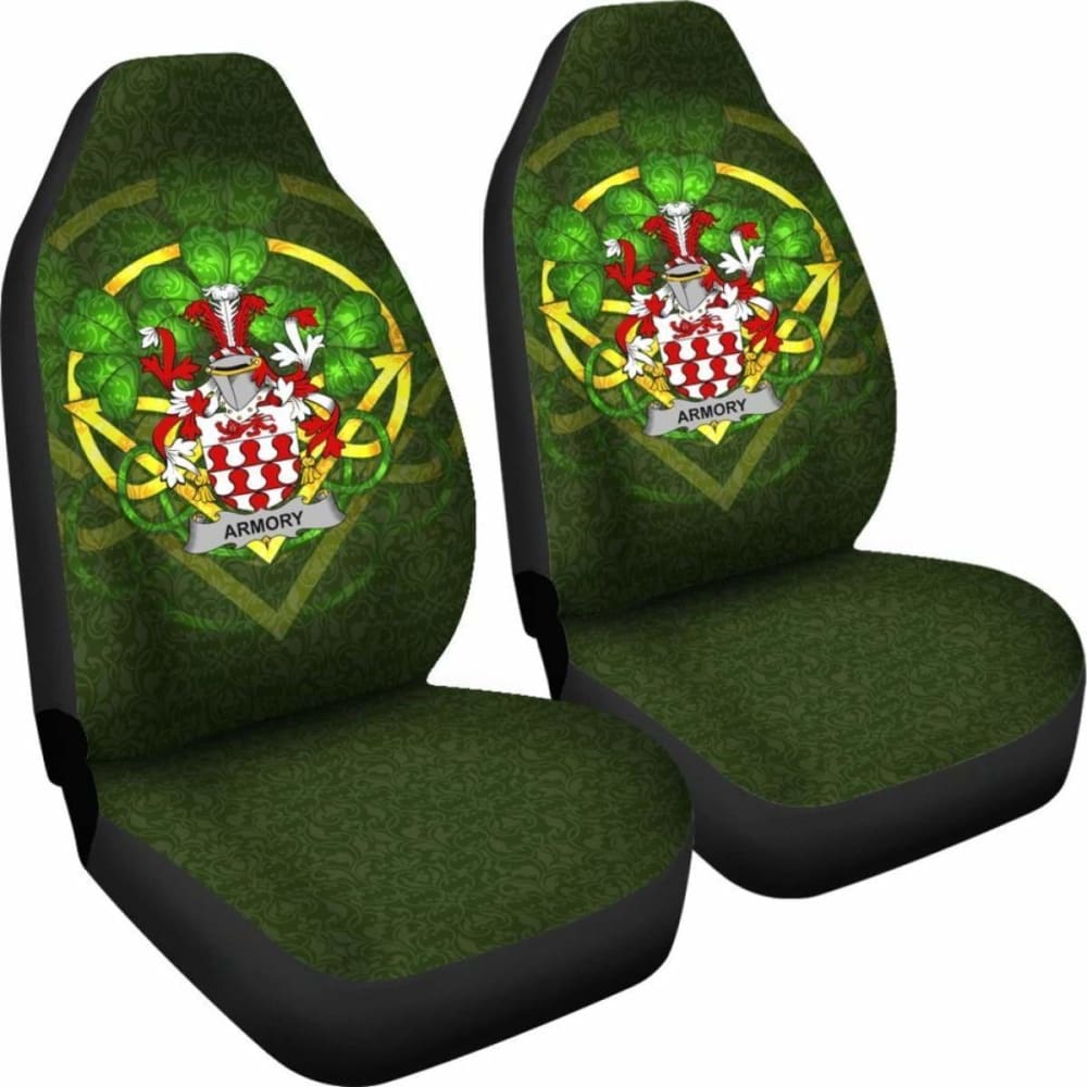 Armory Ireland Car Seat Cover Set of 2 - Celtic Shamrock Design, Universal Fit for Cars, Trucks & SUVs - Perfect for St. Patrick's Day Decor & Irish Pride Accessories