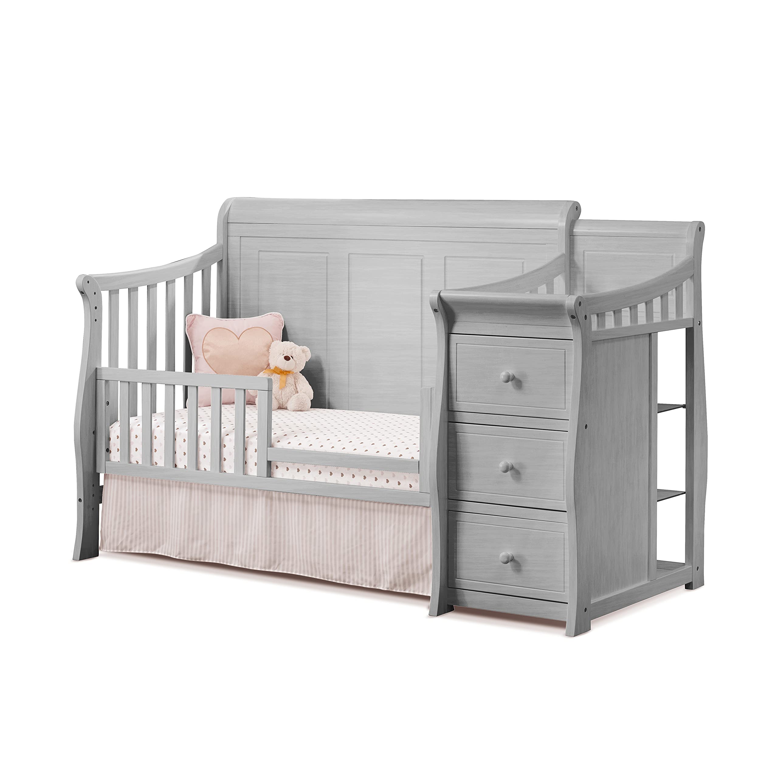 Sorelle Furniture Toddler Bed Rails & Full-Size Adult Bed Rails - Wooden Crib Conversion Kit | Converts Sorelle Crib to Toddler Bed & Full Bed | #151 Weathered Gray | Perfect for Nursery to Big Kid Room Transition