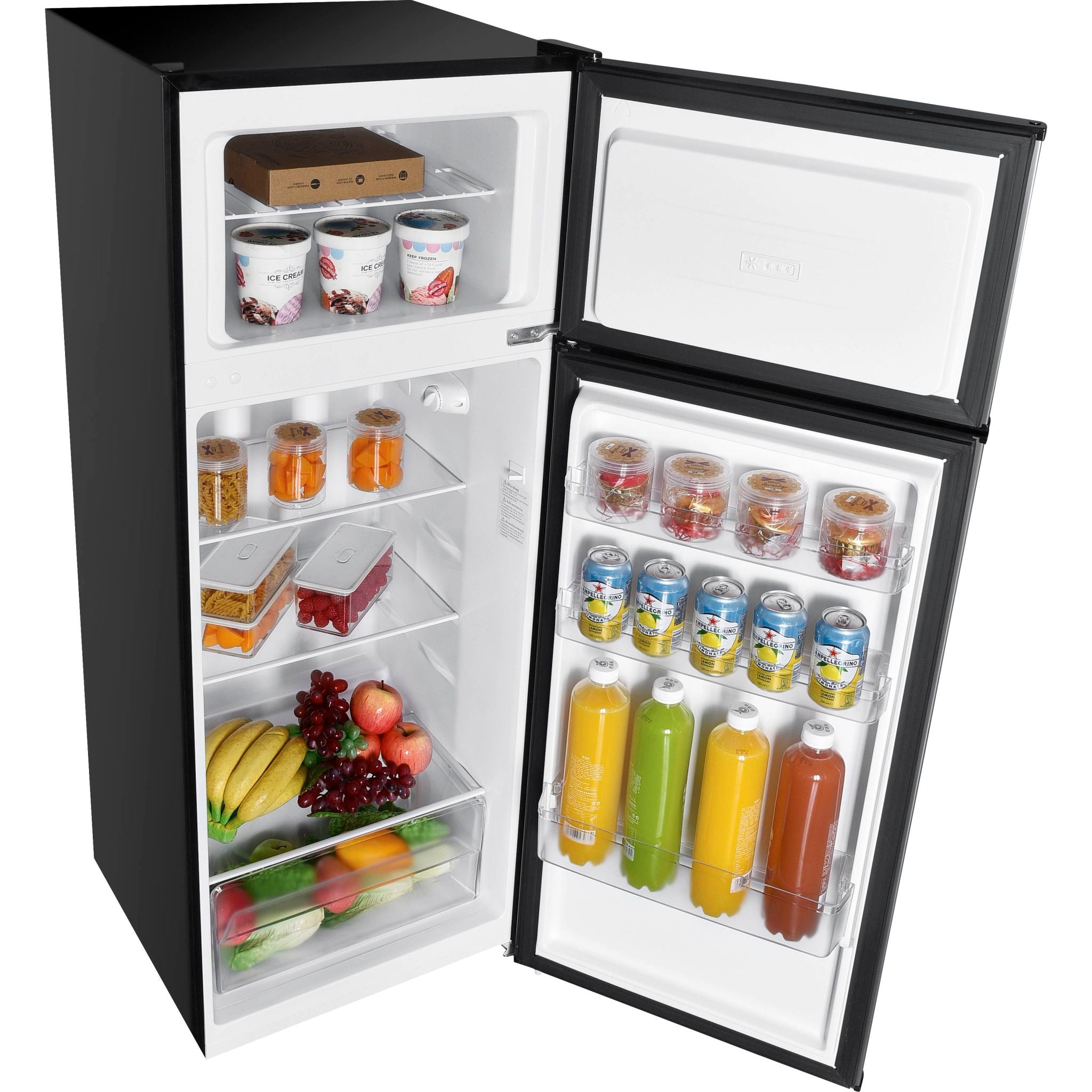 Danby Top Mount Refrigerator 7.4 Cu. Ft. (DPF074B2BSLDB 6) - Stainless Steel Look, Energy Efficient Compact Fridge for Apartments, Dorms & Small Kitchens