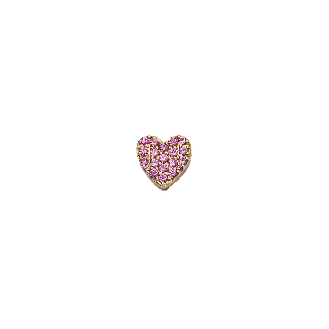 Exquisite Pavé Pink Sapphire Heart Charm - Elegant Jewelry for Women | Perfect for Valentine's Day, Anniversary & Romantic Gifts