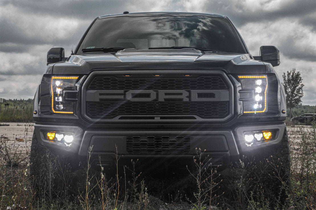 FORD RAPTOR (2016-2021) XB LED Headlights with Amber DRL - High-Performance Off-Road Lighting for Trucks | Perfect for Night Driving & Off-Road Adventures