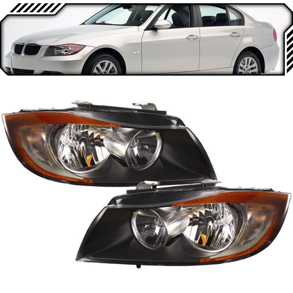 BMW Halogen Replacement Headlights for 06-08 323i 325i 328i 335i - Enhanced Night Driving Safety