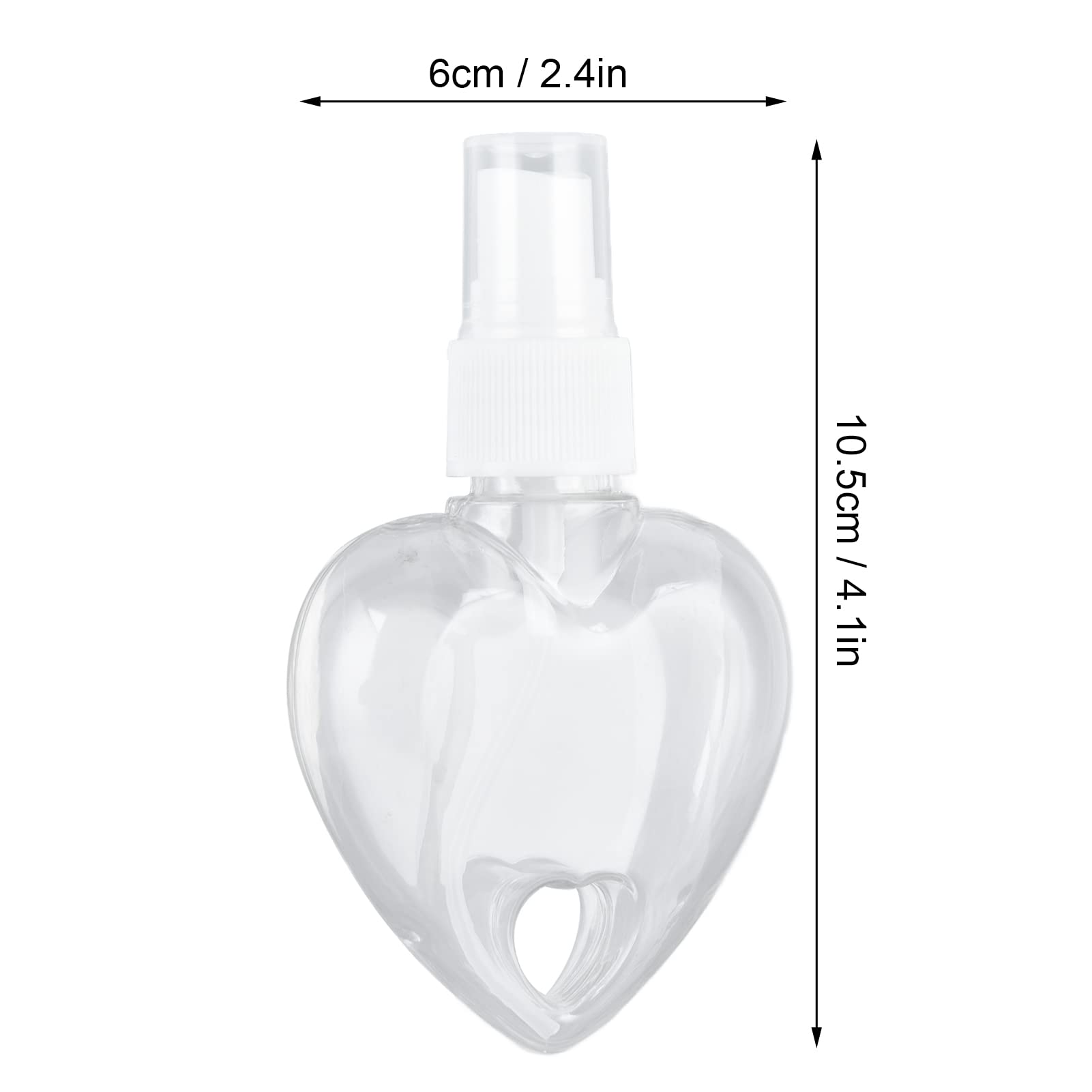 2Pcs 50ml Refillable Travel Spray Bottle Keychains - Portable Plastic Bottles for Hand Soap, Conditioner & Body Wash (Heart Spray) - Perfect for Gym, Travel & On-the-Go Essentials