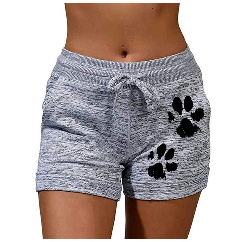 GLVSZ Women's Quick-Dry Running Shorts - High Waist Athletic Shorts with Drawstring for Yoga, Workout, Gym & Fitness - Breathable Casual Printed Sports Shorts - Perfect for Running, Training & Summer Outdoor Activities
