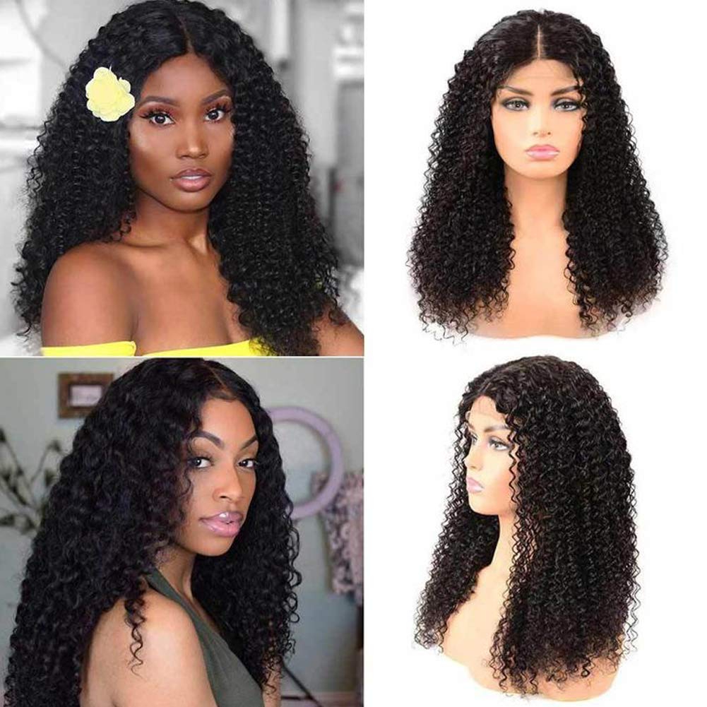 Afro Kinky Curly Lace Front Wig Human Hair - Pre Plucked Bleached Knots, Medium Cap Size, 1B Off Black Color, 13x4 Lace Frontal, No Shedding, 130% Density, 10 Inch Length - Perfect for Cosplay, Daily Wear & Special Occasions