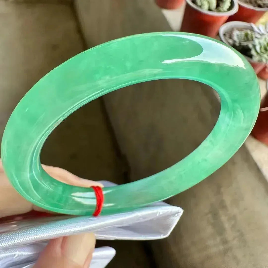 Natural Emerald Green Jade Bracelet - Handcarved Jadeite Bangle for Women - Rare & Fine Jewelry - Perfect for Gifts, Weddings & Special Occasions
