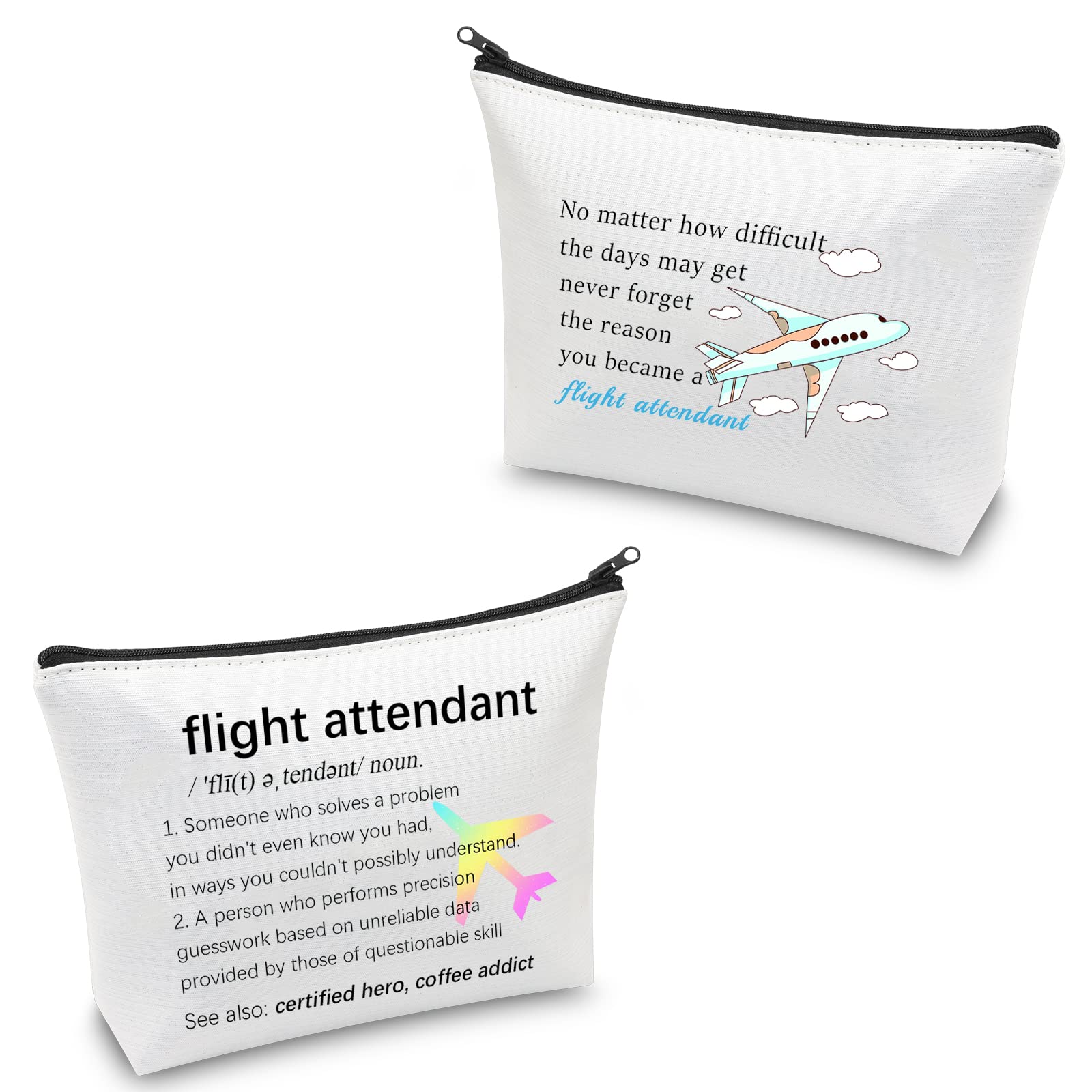 Flight Attendant Makeup Bag - Premium Stewardess Cosmetic Travel Organizer for Flight School Graduation Gifts, Cabin Crew Essentials & Air Travel Accessories | Perfect for Carry-On Luggage & Professional Flight Attendant Kit